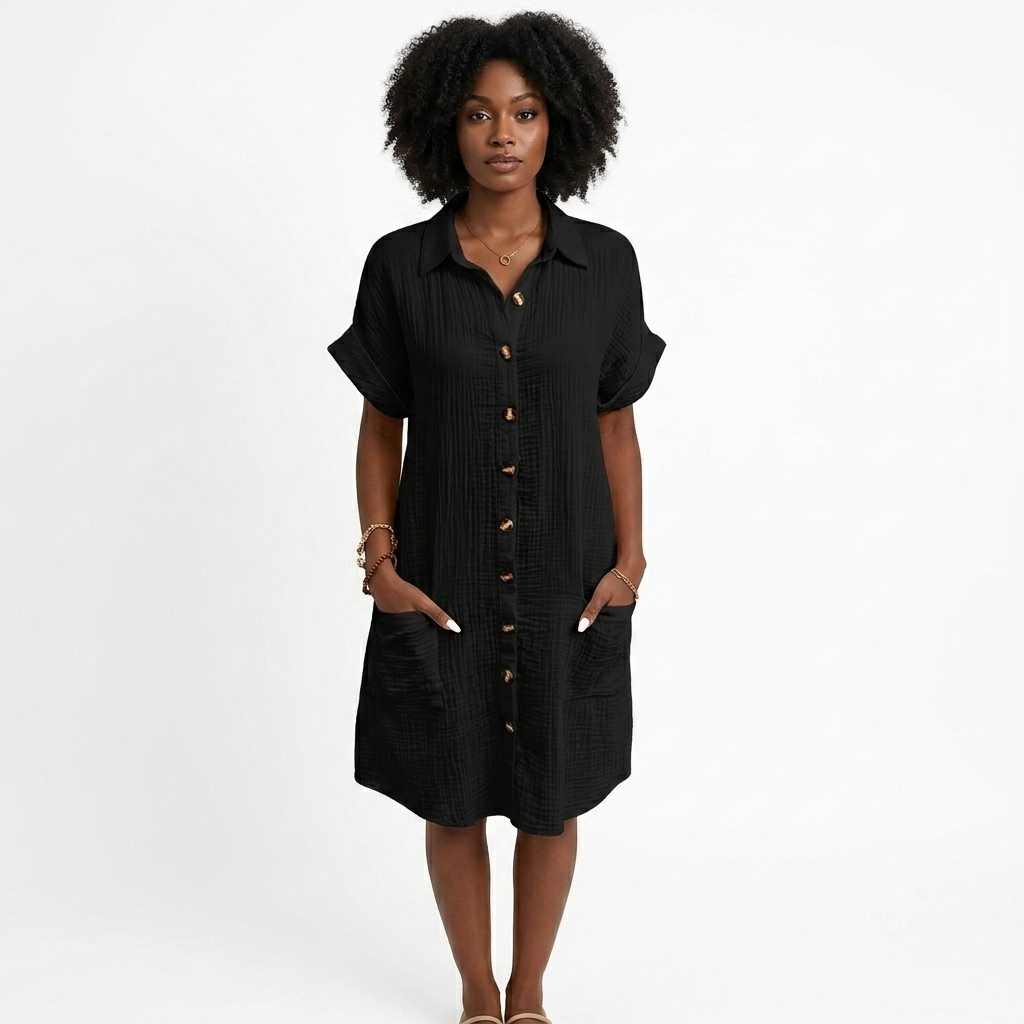 Isabelle | Sleeveless Shirt Dress