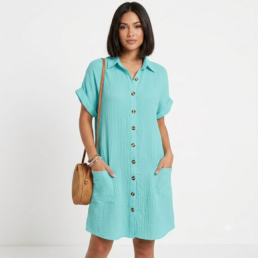 Isabelle | Sleeveless Shirt Dress