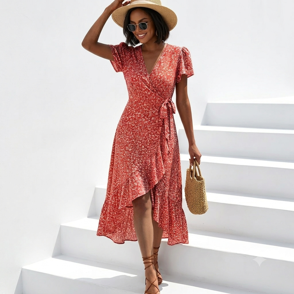 Isabelle | Wrap Midi Dress