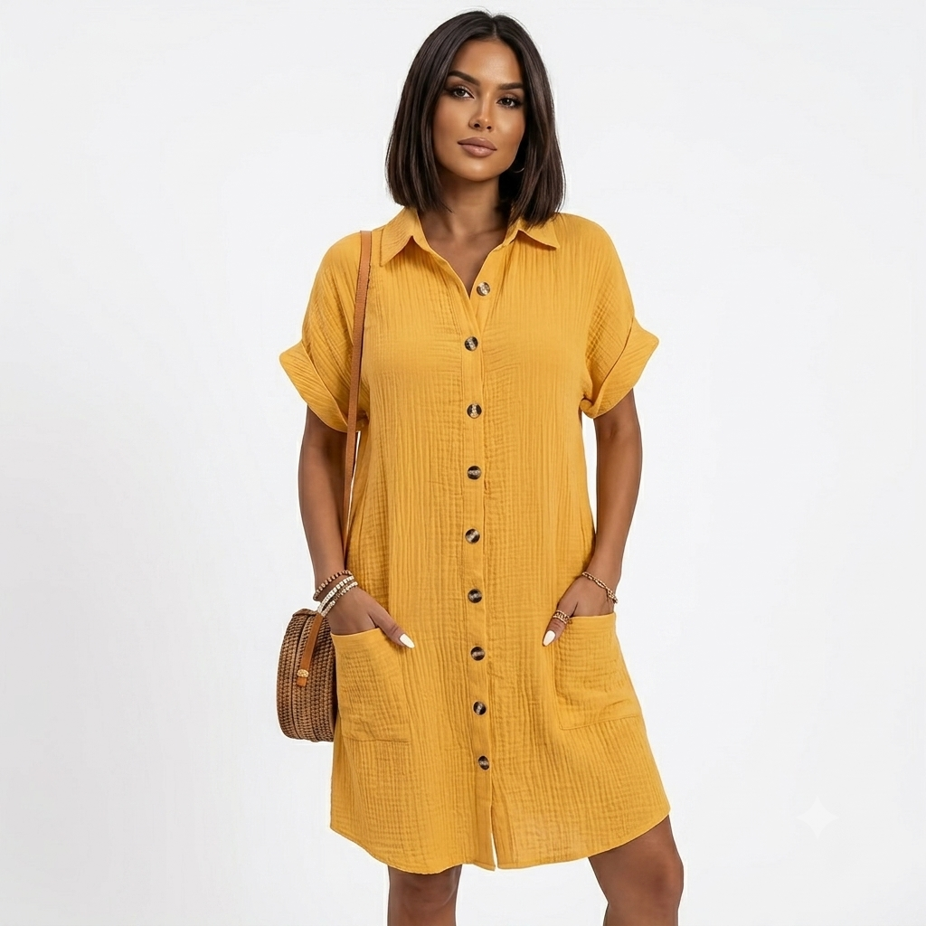 Isabelle | Sleeveless Shirt Dress