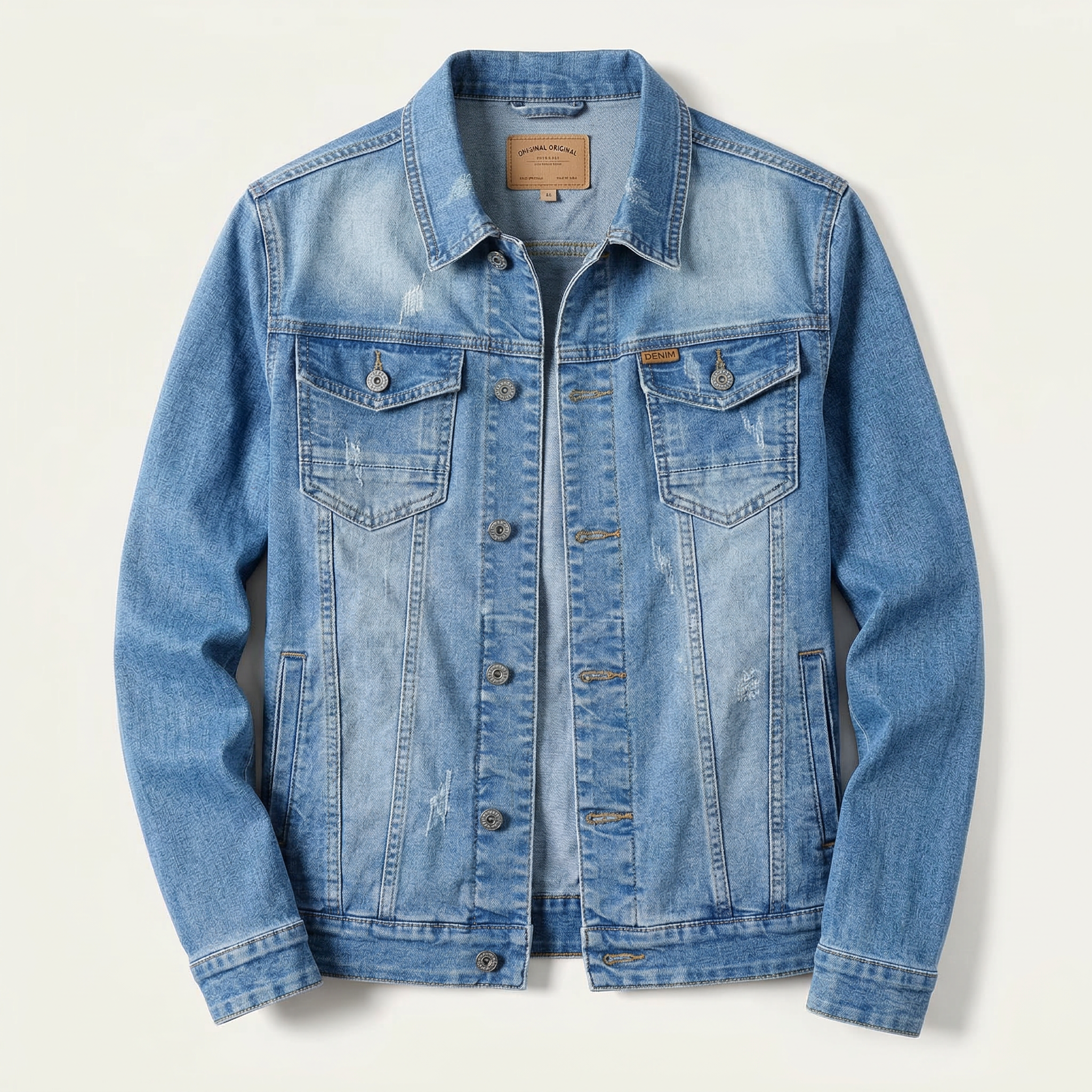 Men’s Denim Jacket – Button Front Dual Chest Pocket Design