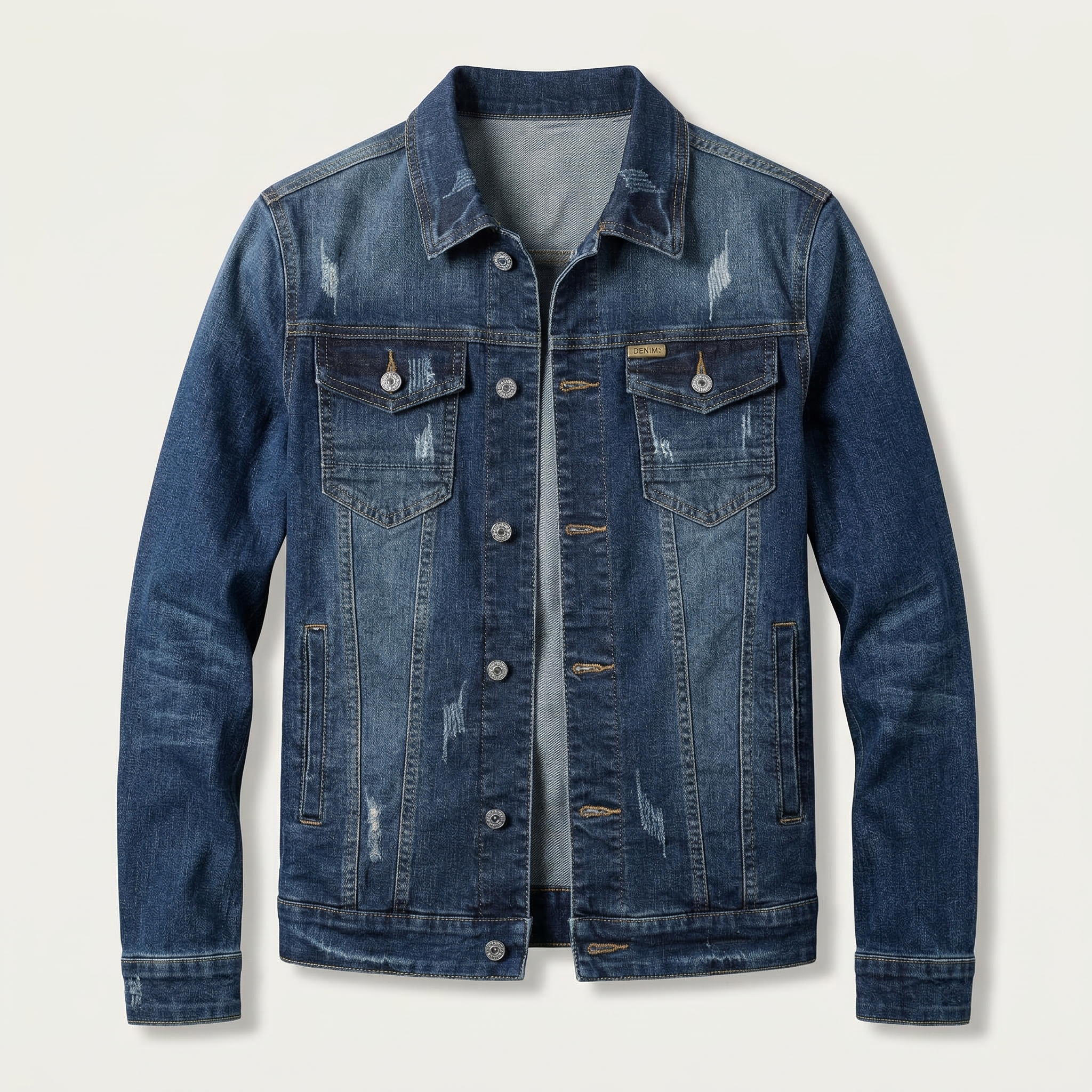 Men’s Denim Jacket – Button Front Dual Chest Pocket Design