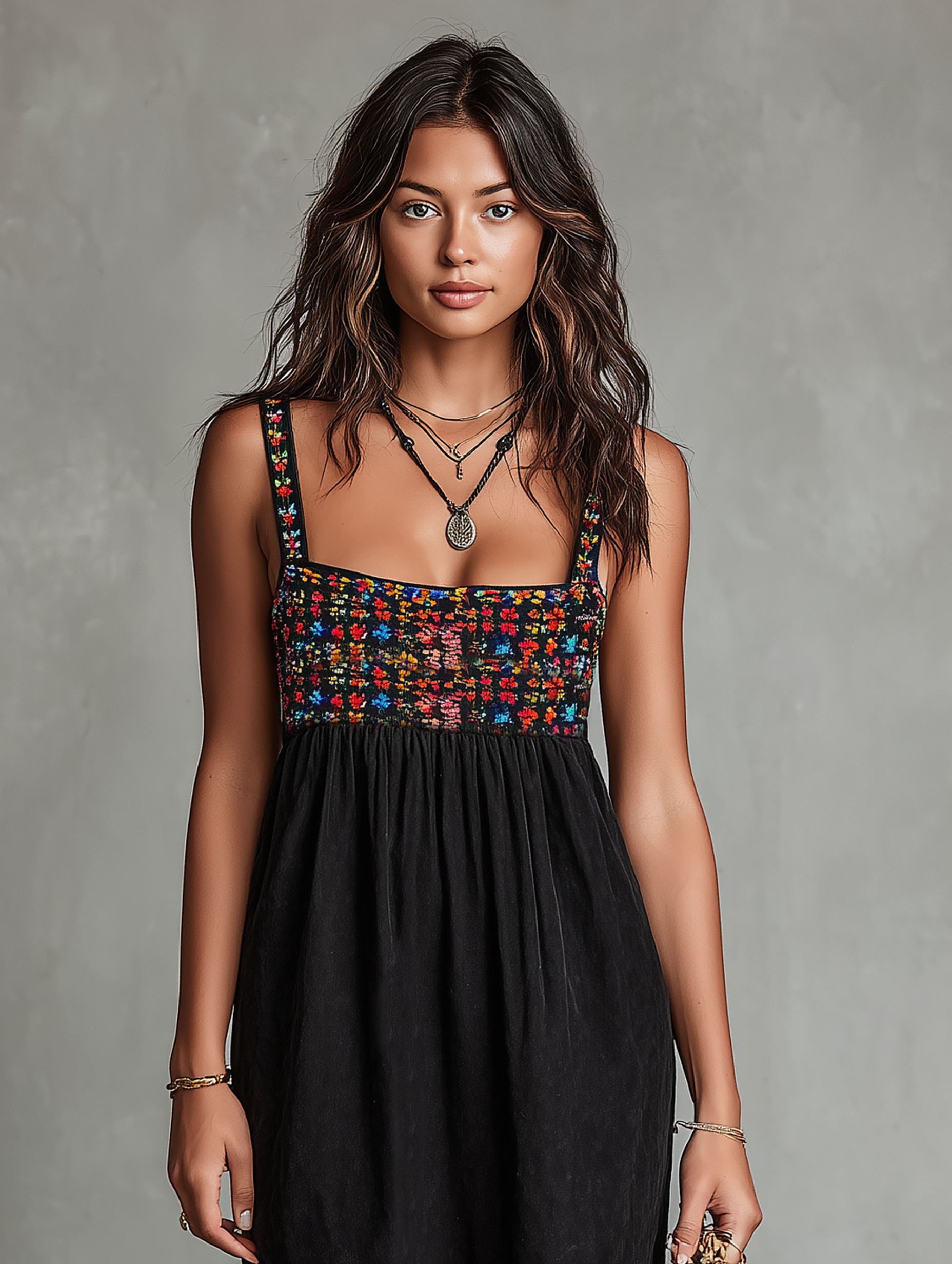 Women's Vacation Style Faux Suede Embroidered Midi Dress