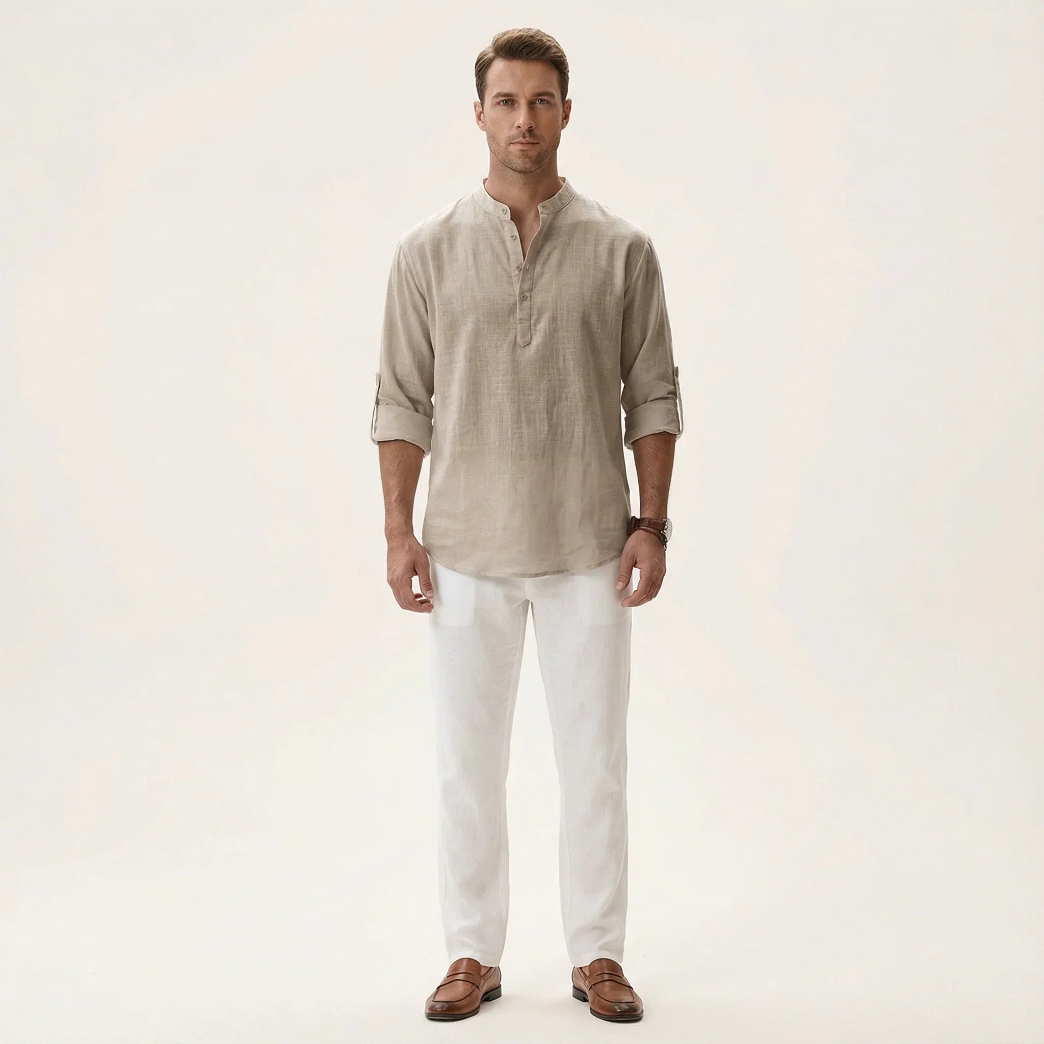 Men’s Long Sleeve Shirt – Button Placket Design