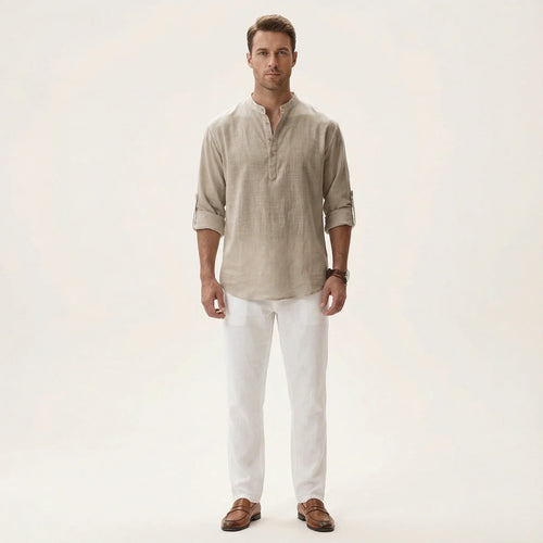 Men’s Long Sleeve Shirt – Button Placket Design