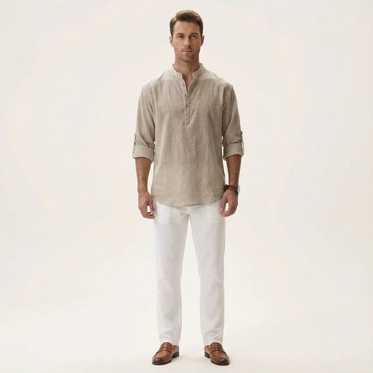 Men’s Long Sleeve Shirt – Button Placket Design