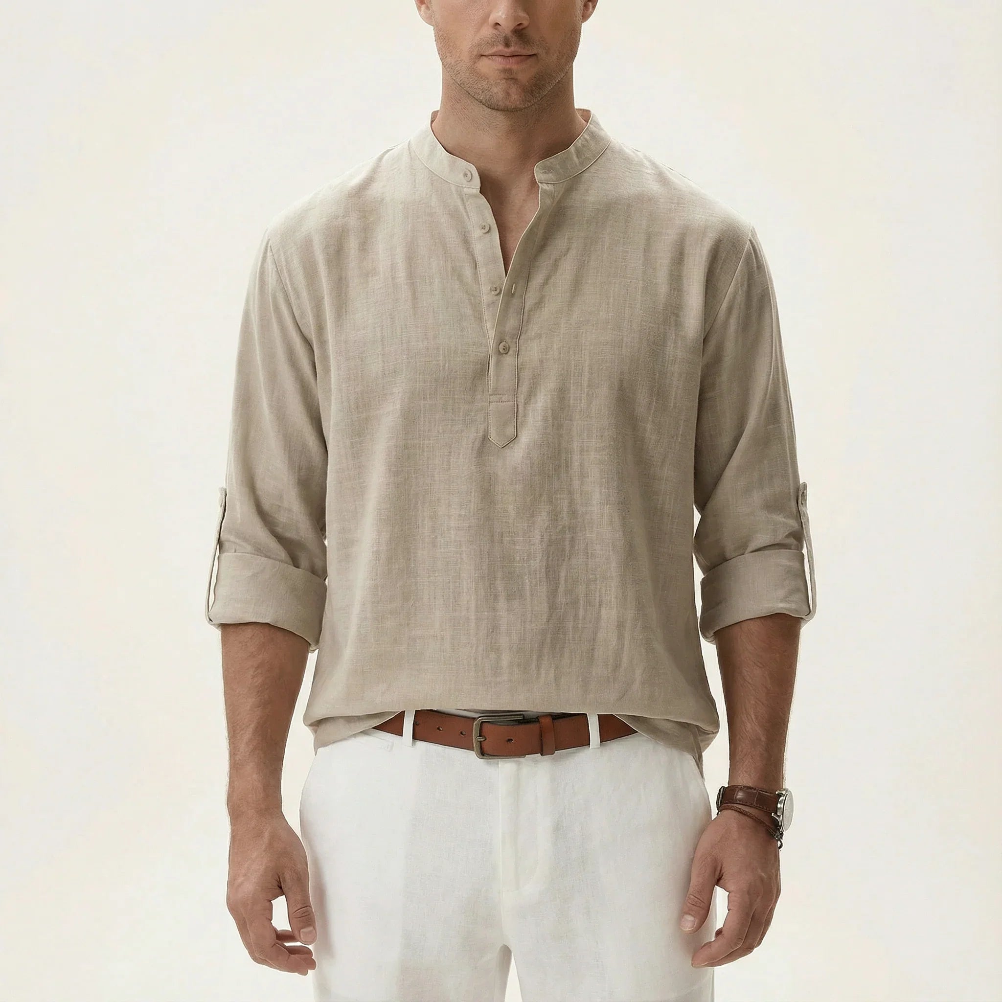 Men’s Long Sleeve Shirt – Button Placket Design