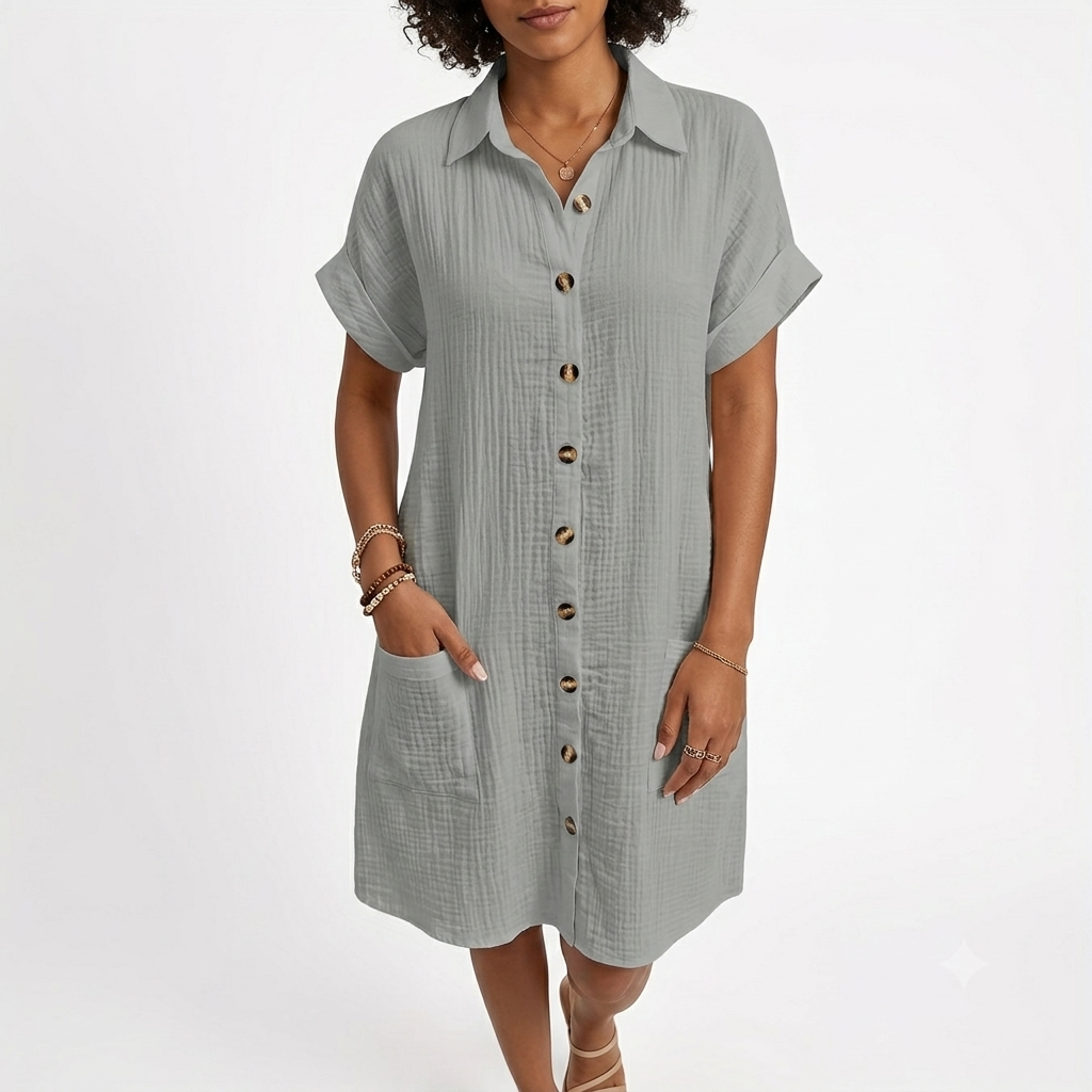 Isabelle | Sleeveless Shirt Dress