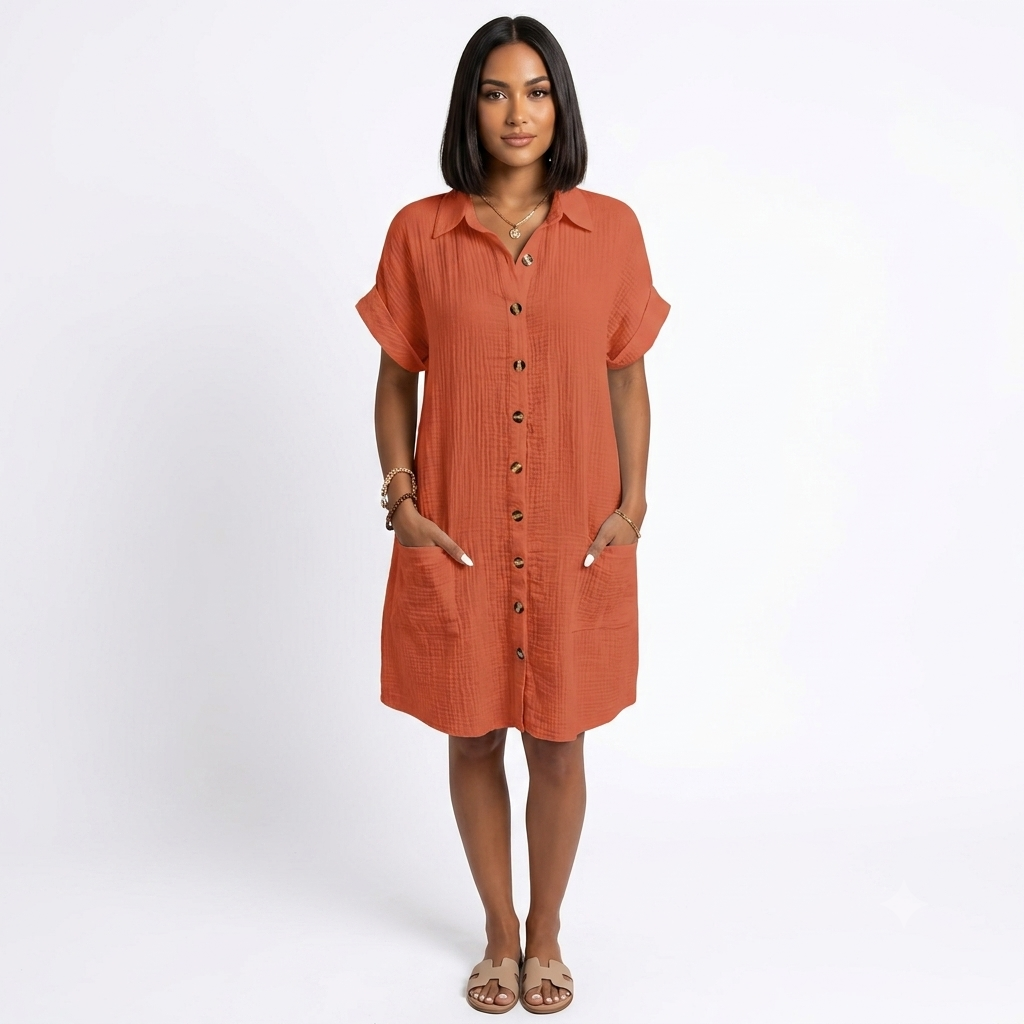 Isabelle | Sleeveless Shirt Dress