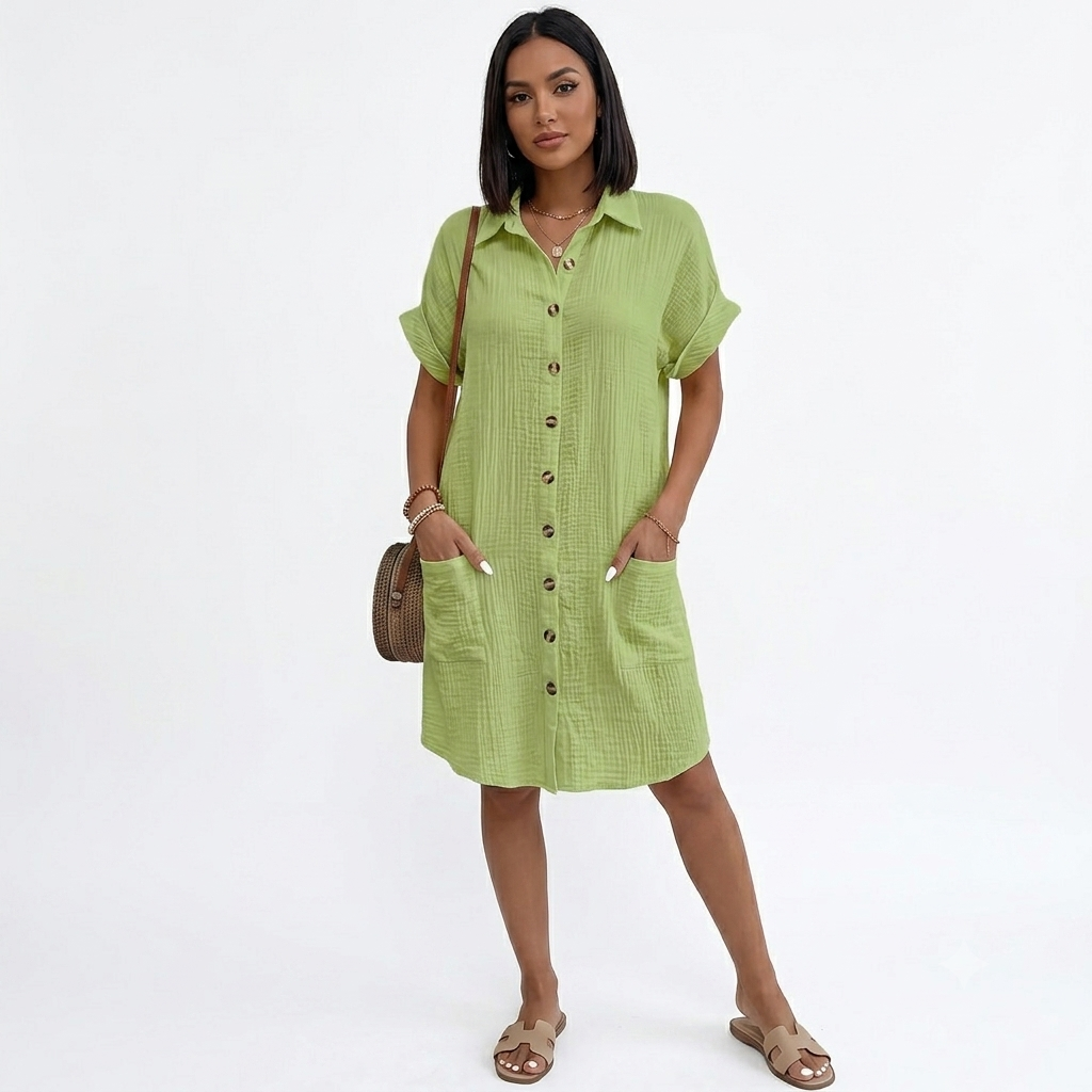 Isabelle | Sleeveless Shirt Dress
