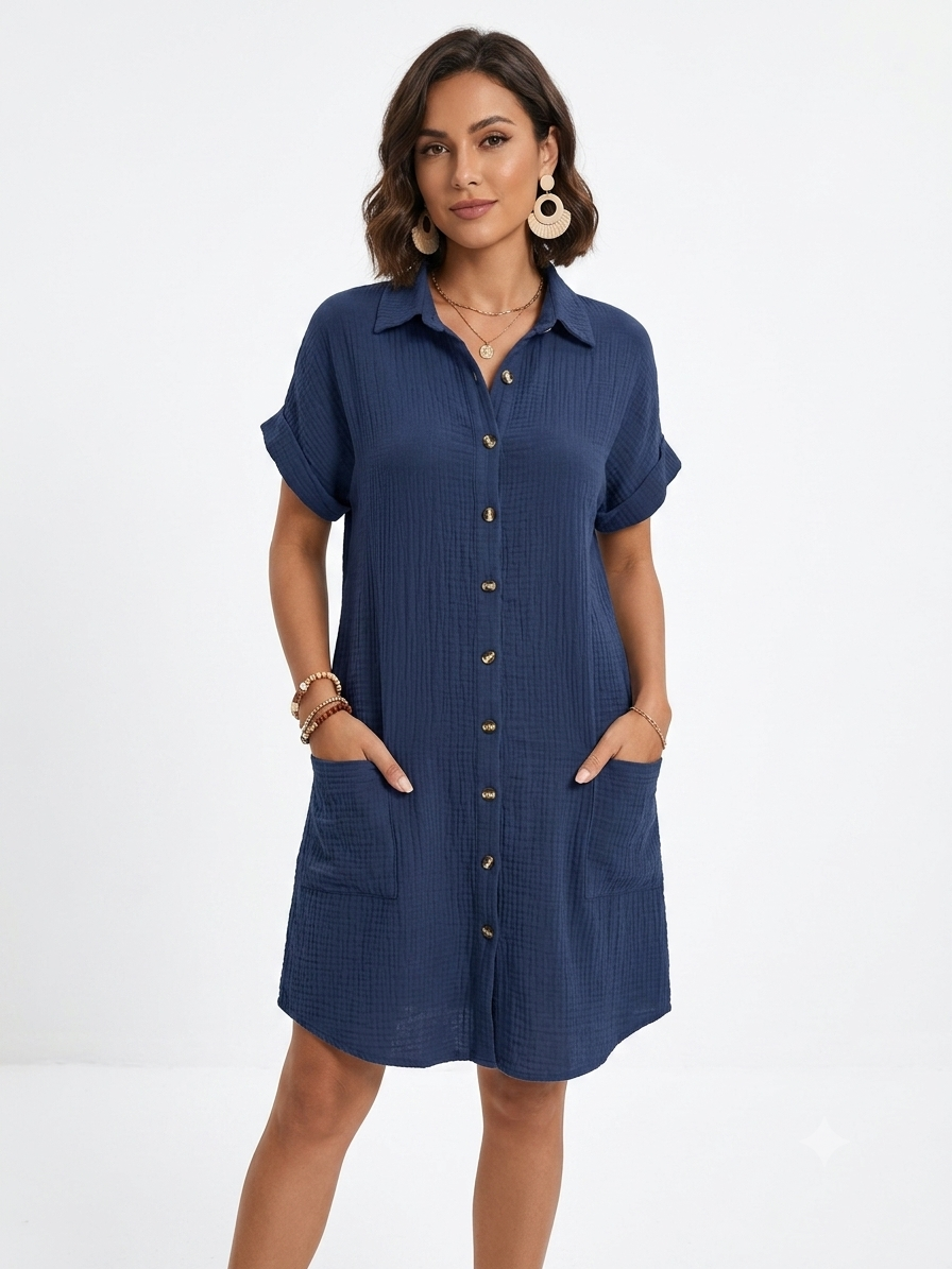 Isabelle | Sleeveless Shirt Dress