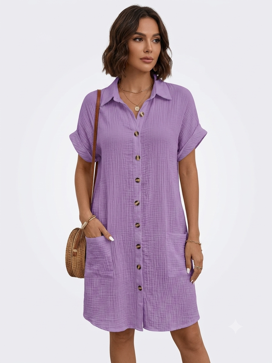Isabelle | Sleeveless Shirt Dress
