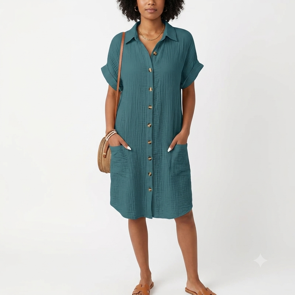 Isabelle | Sleeveless Shirt Dress