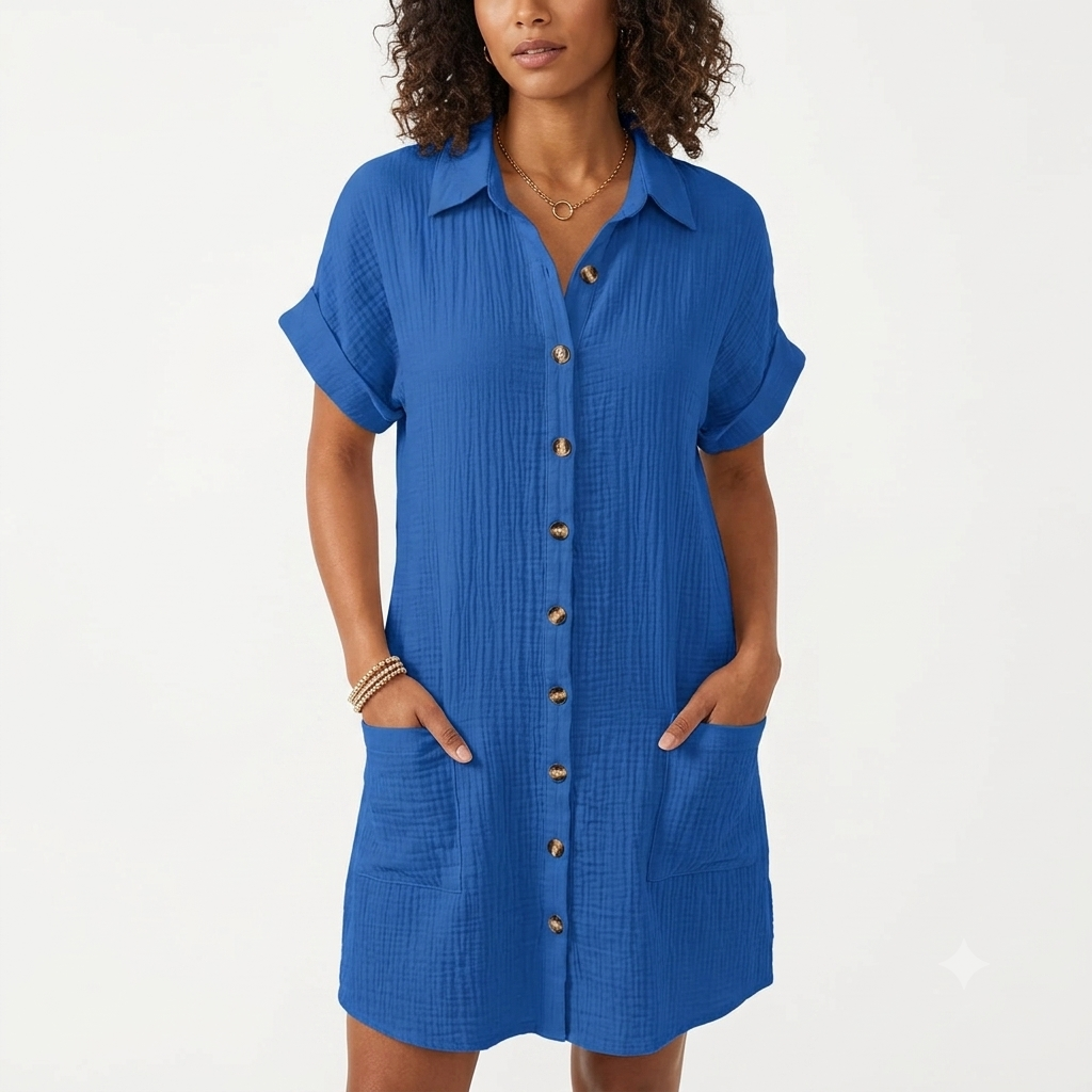 Isabelle | Sleeveless Shirt Dress