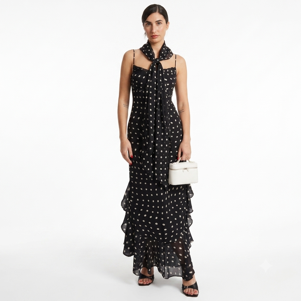 Charlotte | Polka Dot Maxi Dress