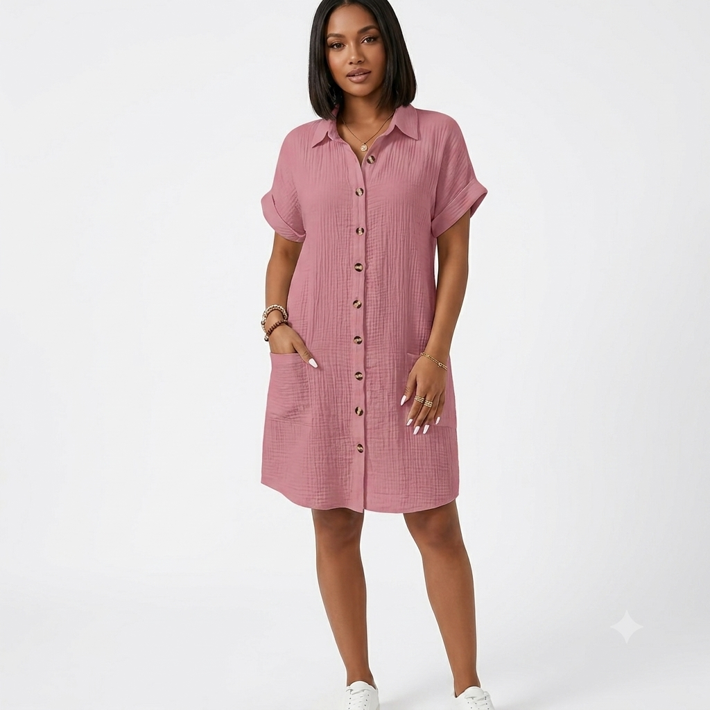 Isabelle | Sleeveless Shirt Dress