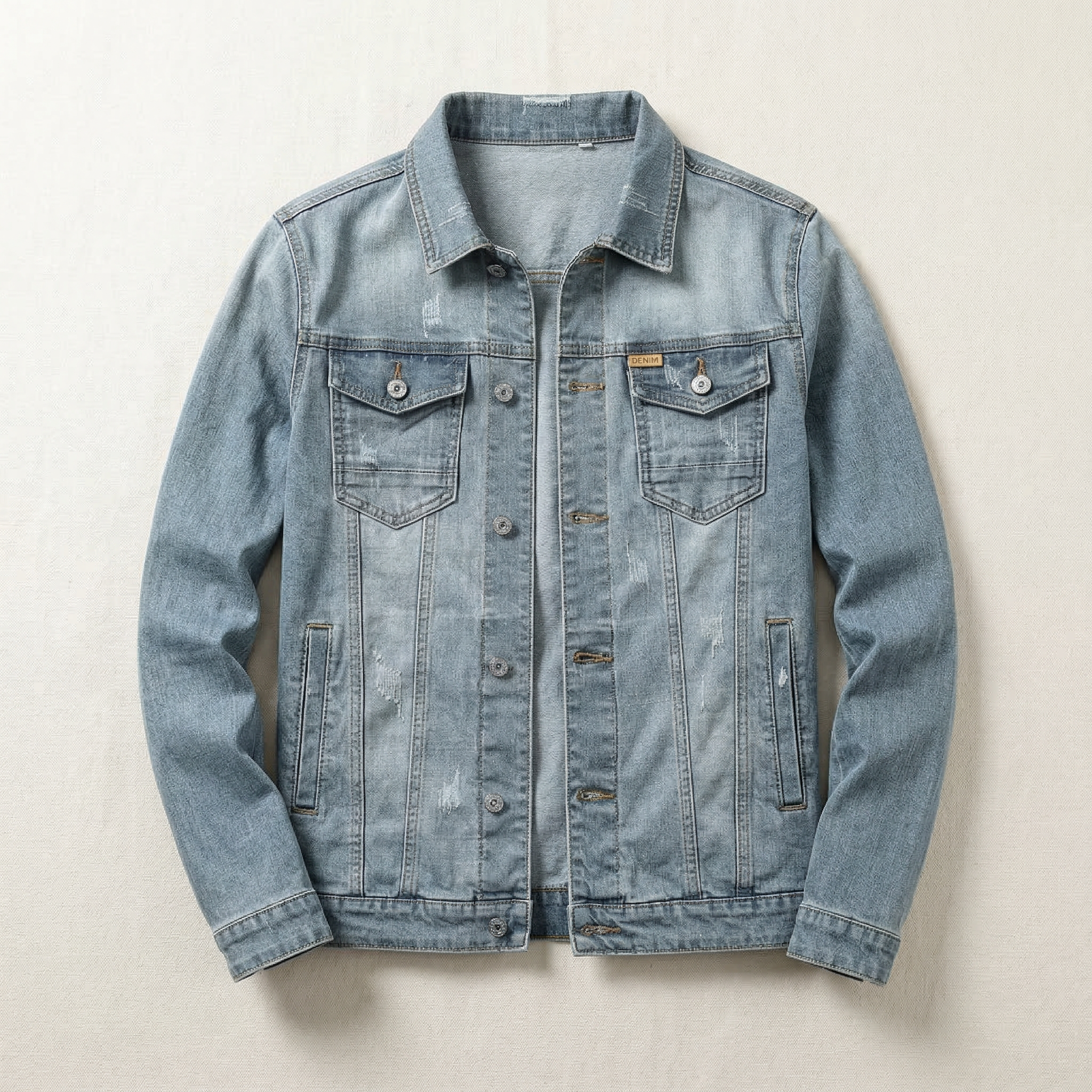 Men’s Denim Jacket – Button Front Dual Chest Pocket Design
