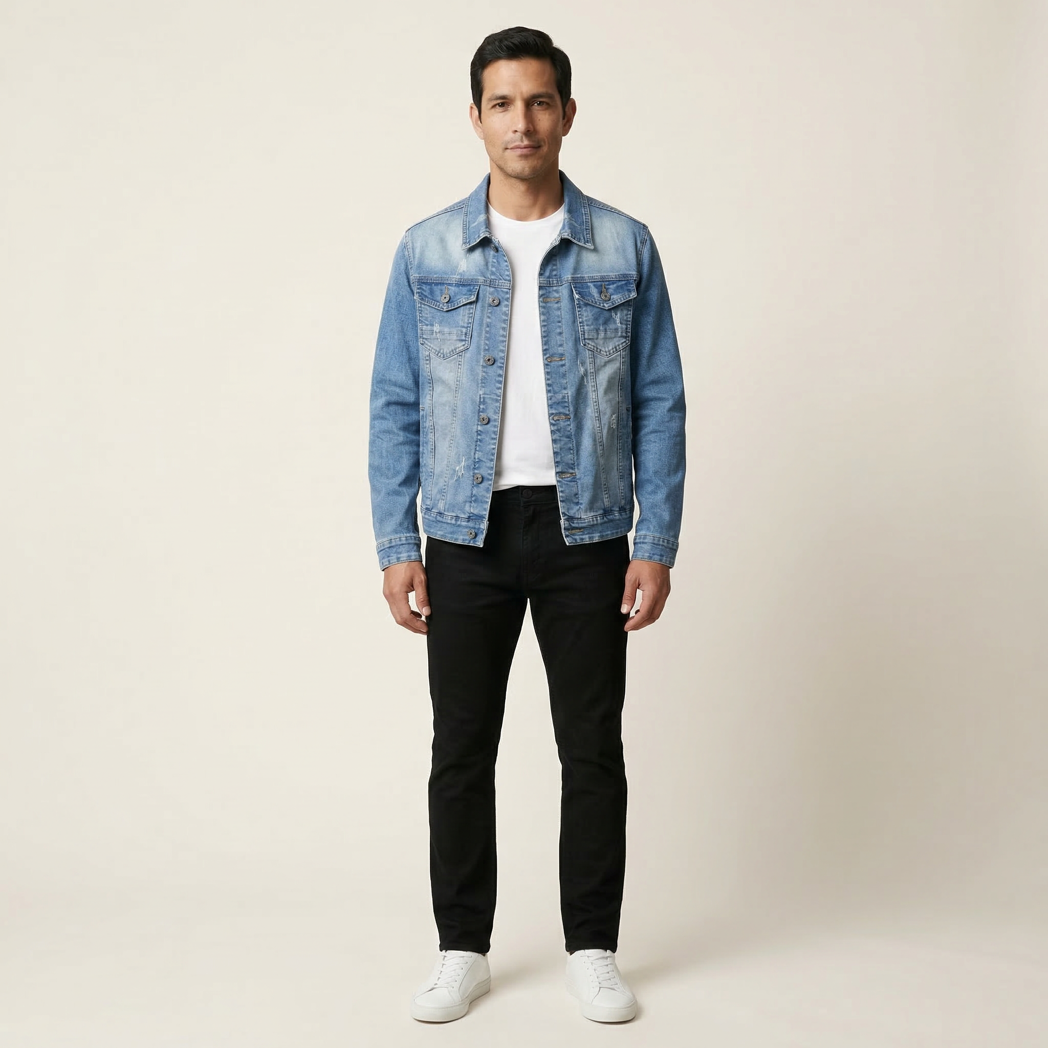 Men’s Denim Jacket – Button Front Dual Chest Pocket Design