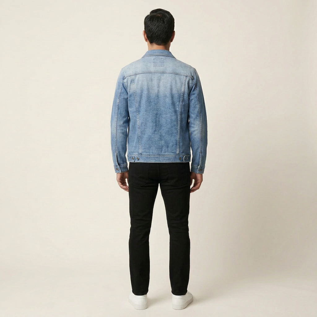 Men’s Denim Jacket – Button Front Dual Chest Pocket Design