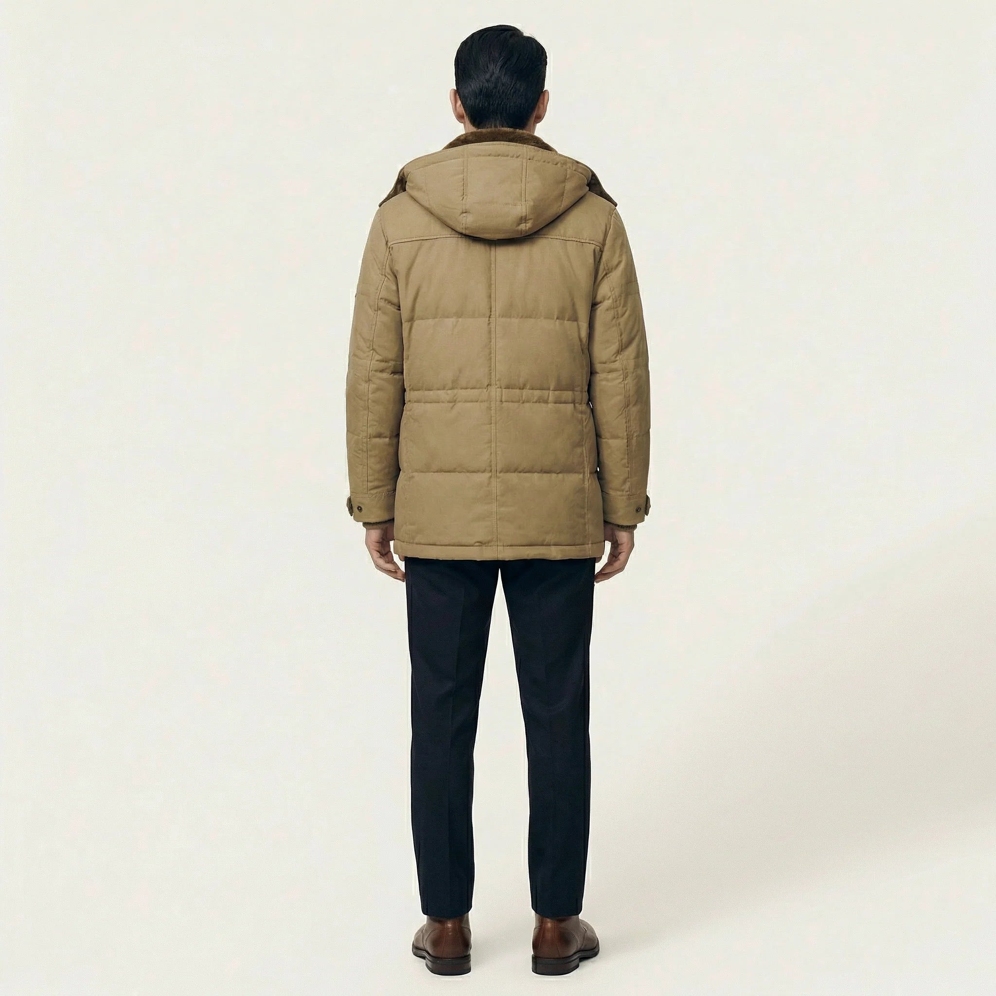 Men’s Hooded Jacket – Zip-Front Closure, Multiple Pockets