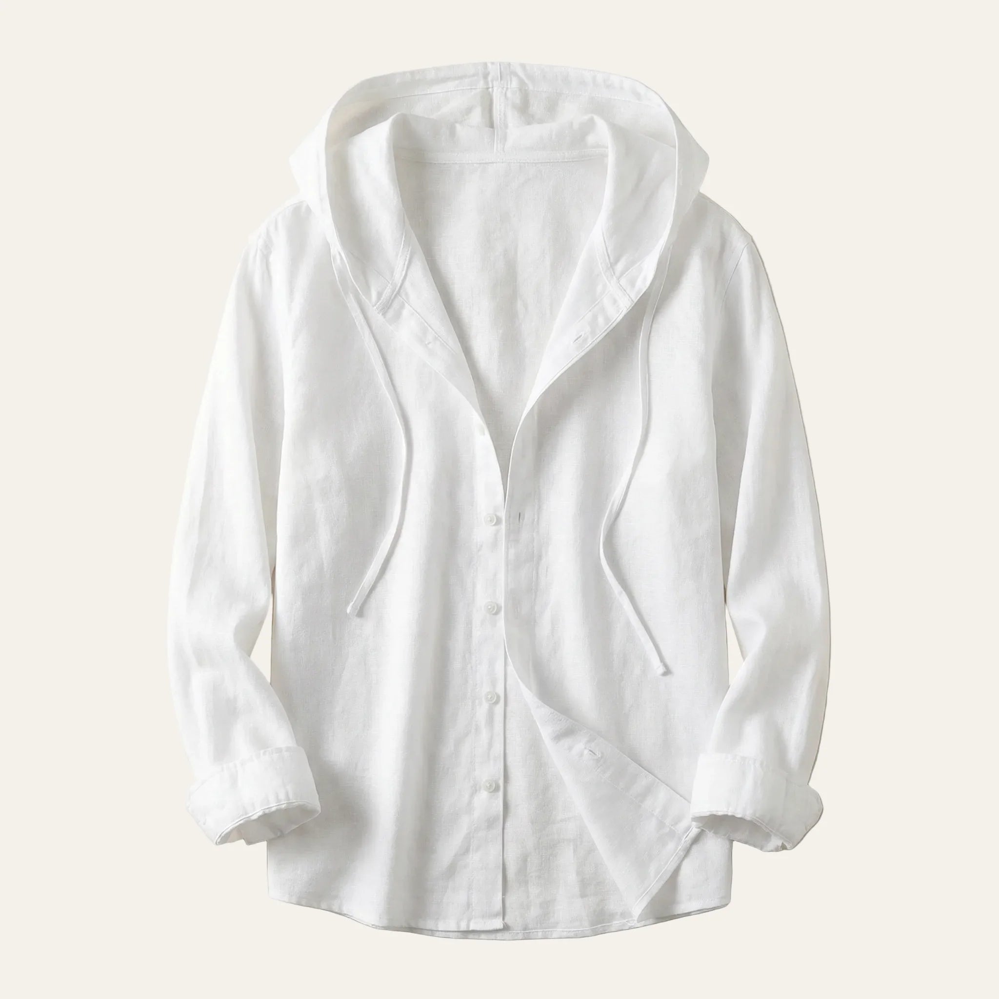 Men’s Hooded Shirt – Button Front, Long Sleeves