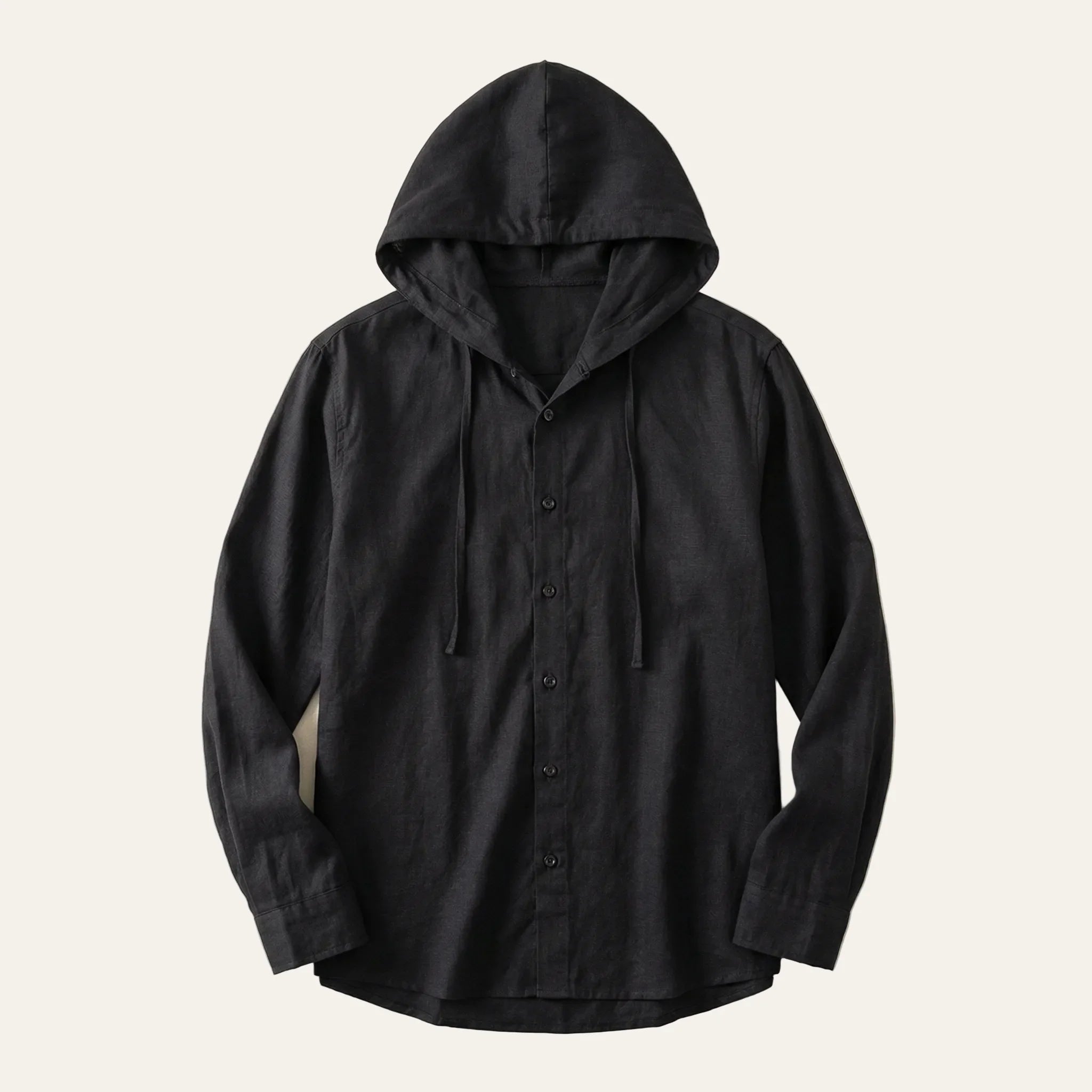 Men’s Hooded Shirt – Button Front, Long Sleeves