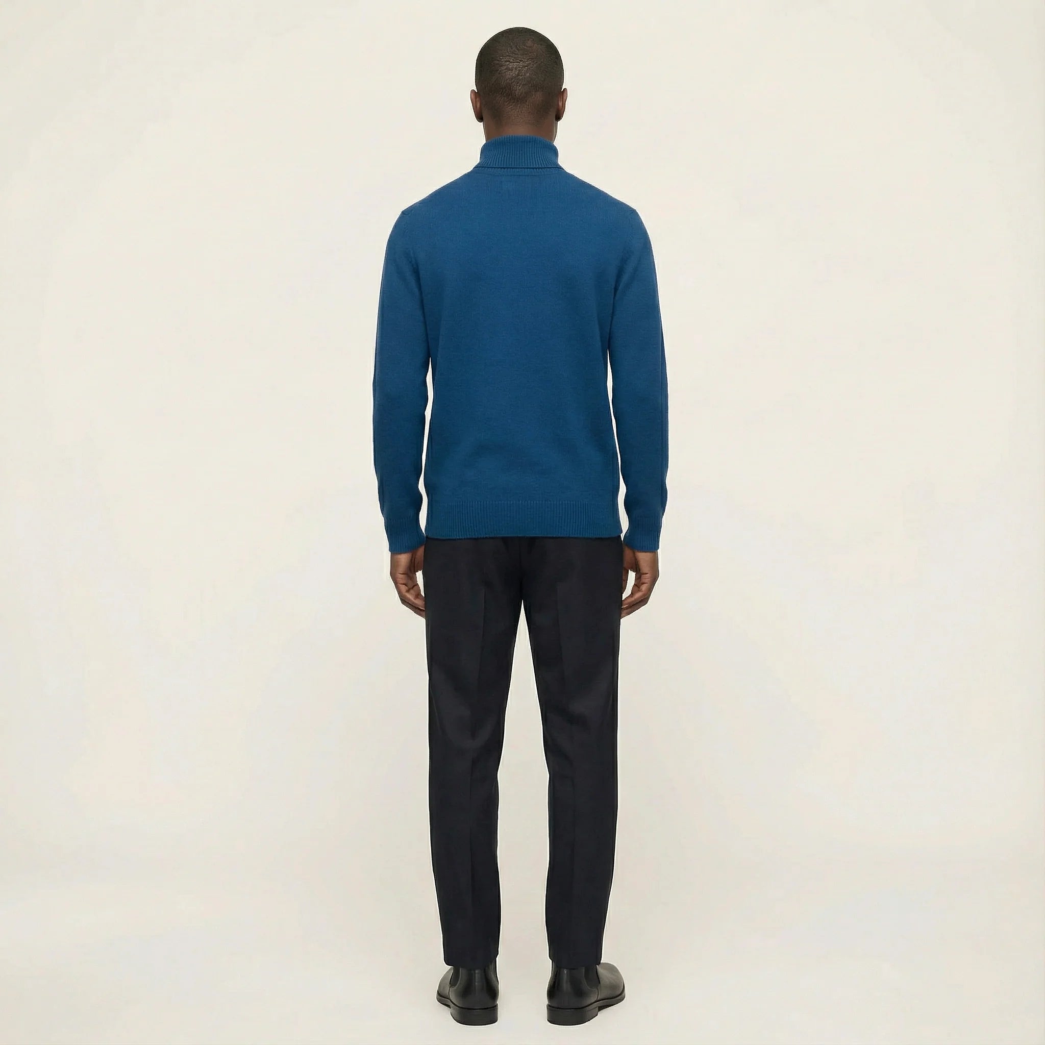 Men’s Long-Sleeve Turtleneck Sweater – Ribbed Collar and Cuffs