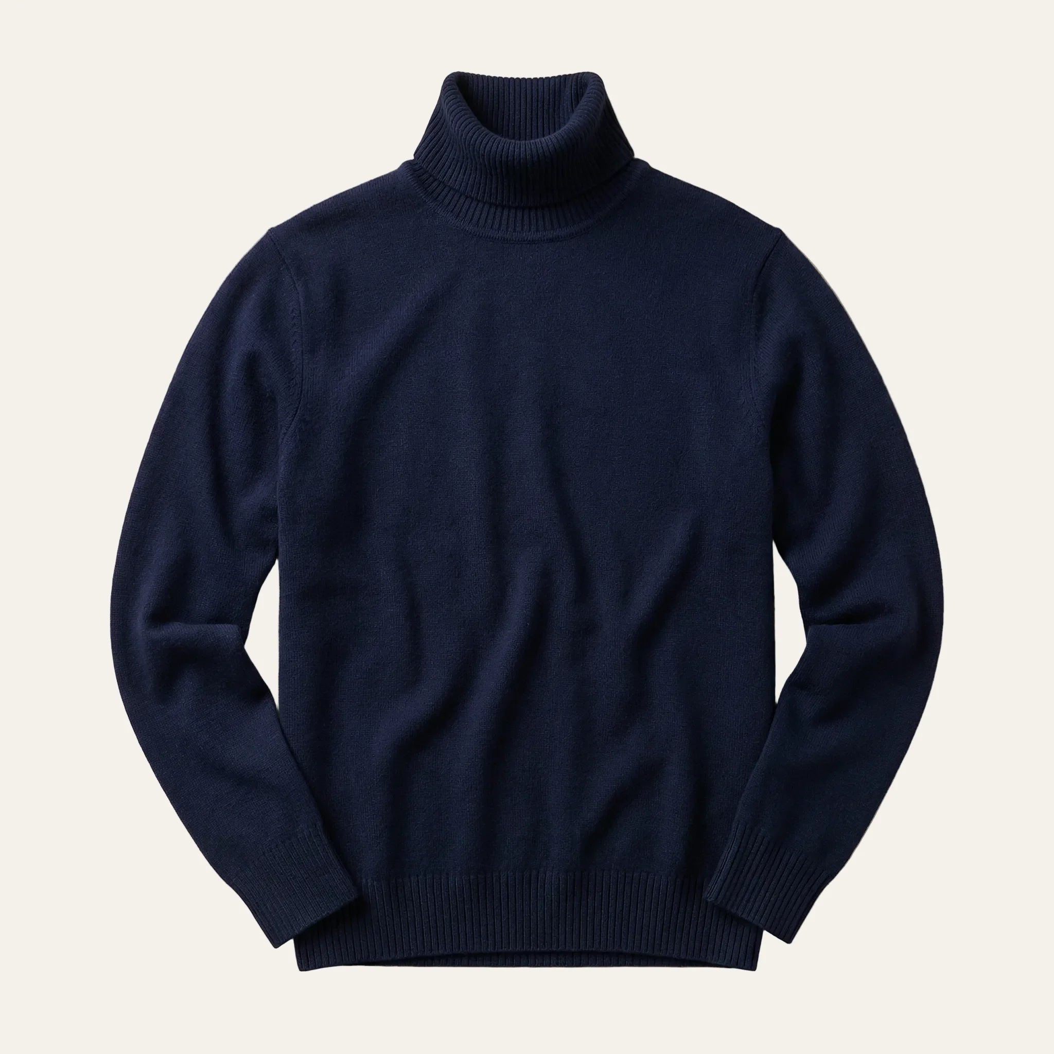 Men’s Long-Sleeve Turtleneck Sweater – Ribbed Collar and Cuffs