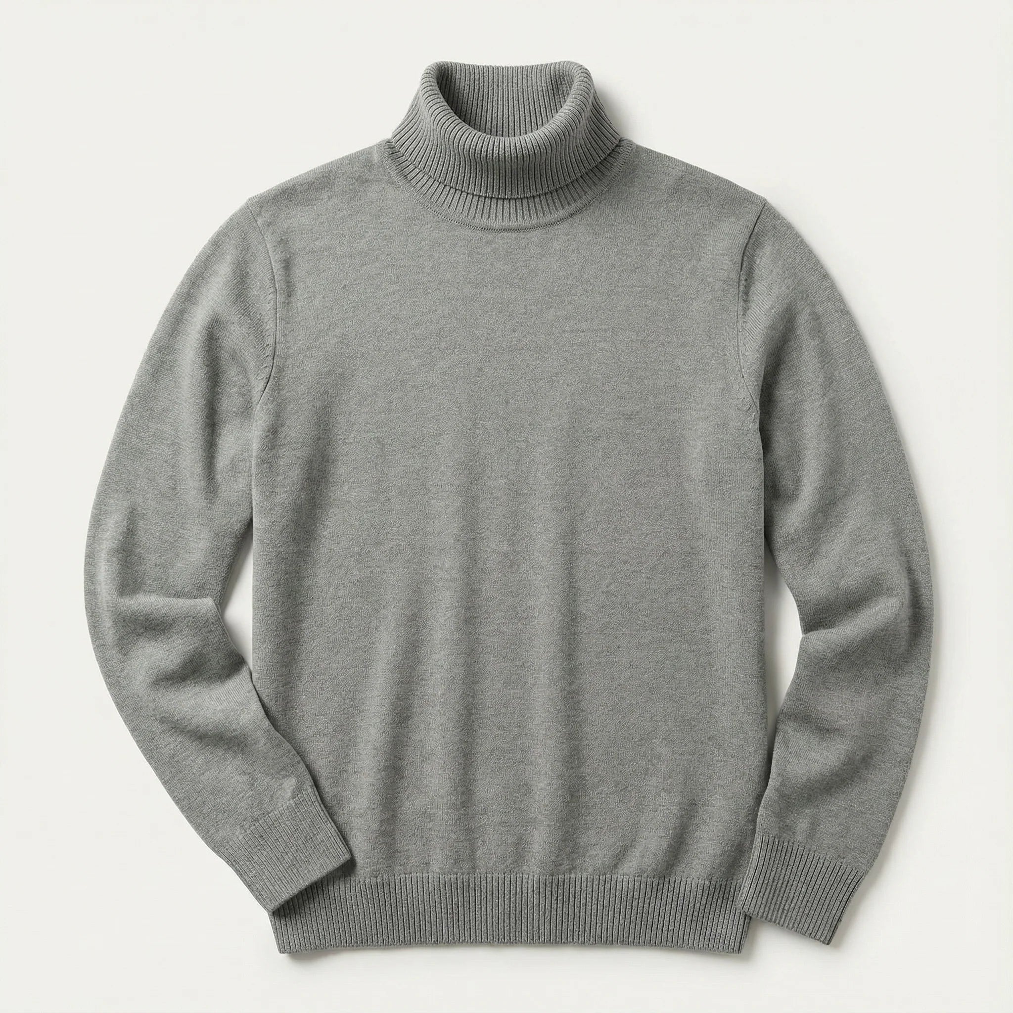 Men’s Long-Sleeve Turtleneck Sweater – Ribbed Collar and Cuffs