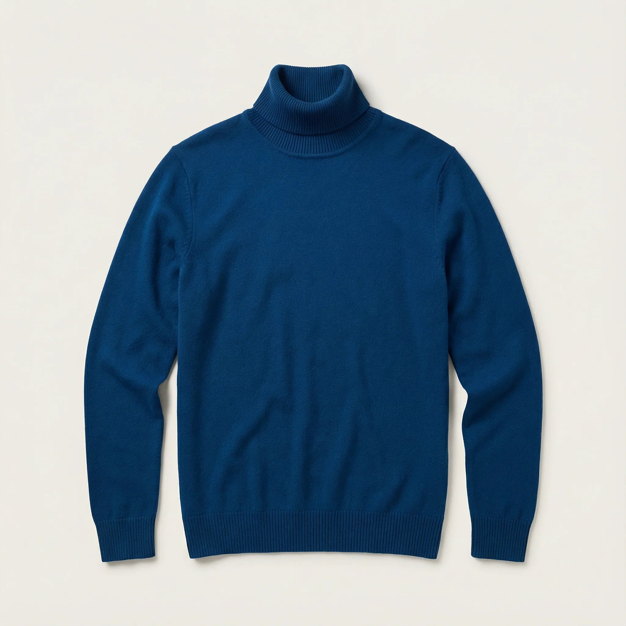 Men’s Long-Sleeve Turtleneck Sweater – Ribbed Collar and Cuffs