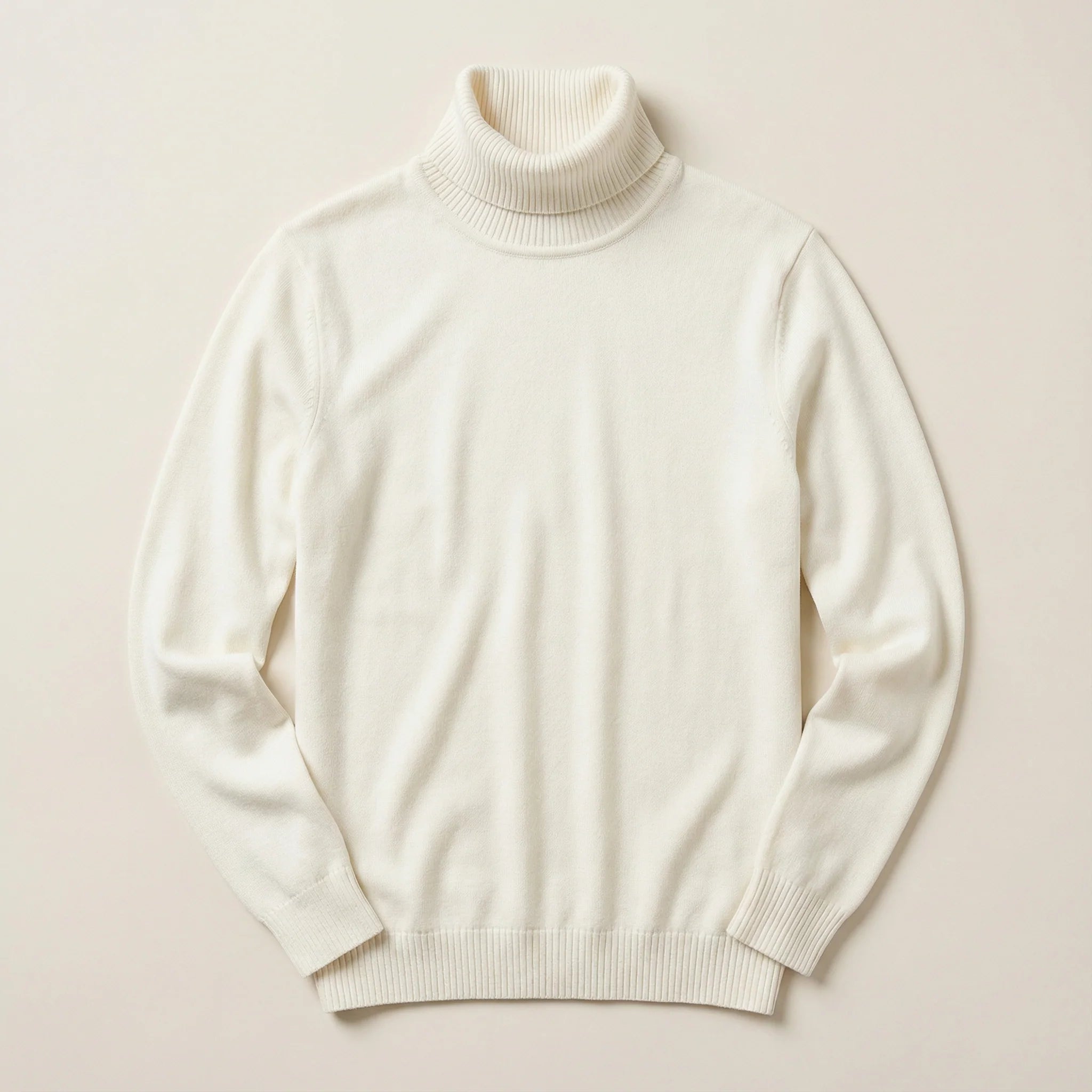 Men’s Long-Sleeve Turtleneck Sweater – Ribbed Collar and Cuffs