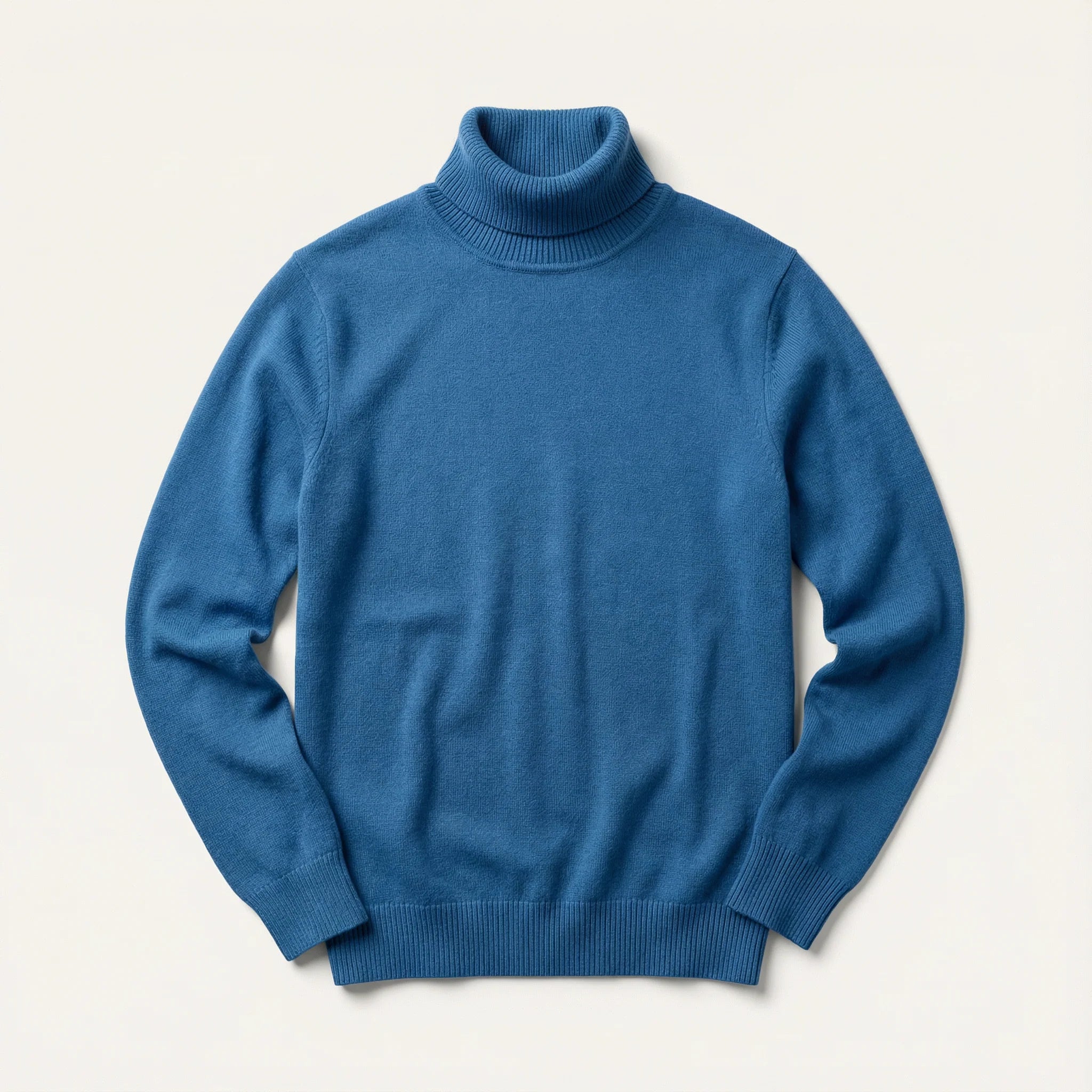 Men’s Long-Sleeve Turtleneck Sweater – Ribbed Collar and Cuffs