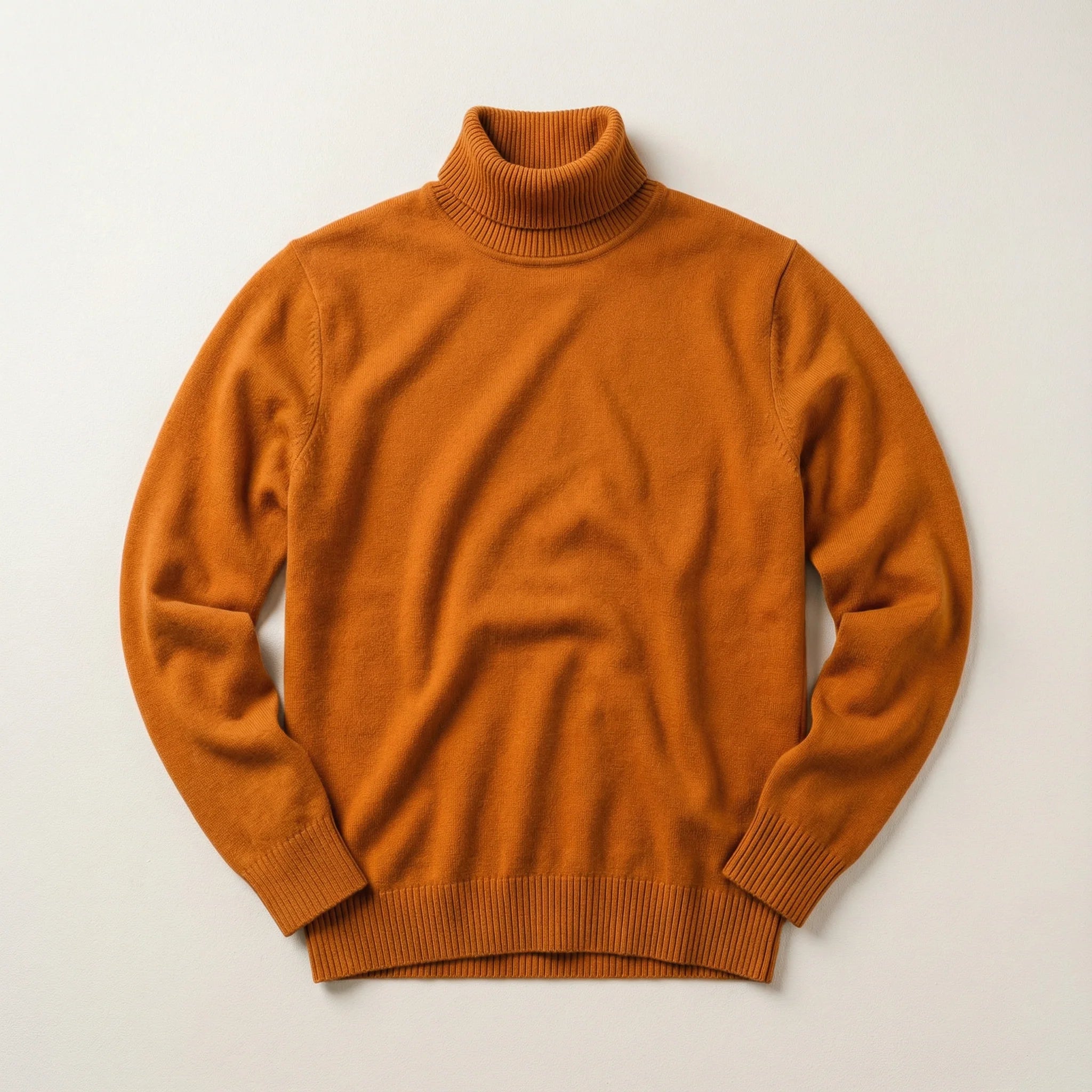 Men’s Long-Sleeve Turtleneck Sweater – Ribbed Collar and Cuffs