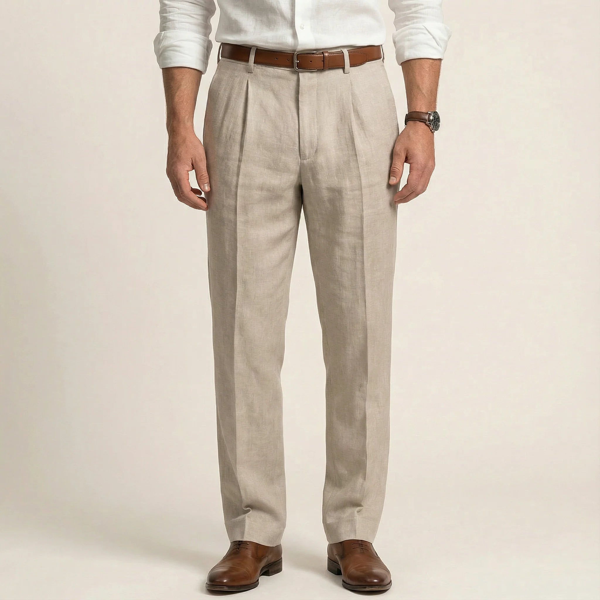Men’s Relaxed-Fit Trousers – Straight Leg, Full-Length Design