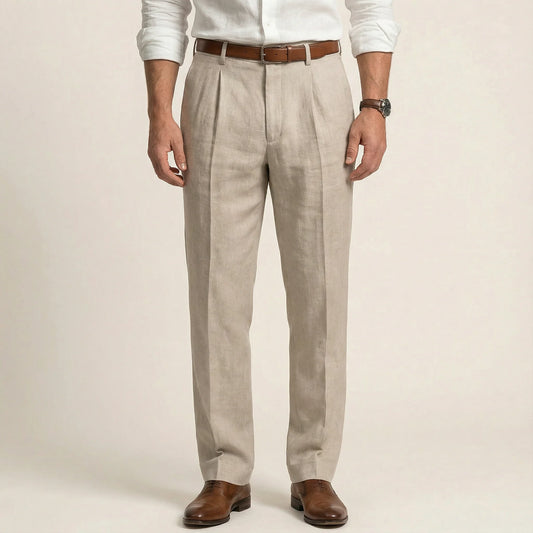 Men’s Relaxed-Fit Trousers – Straight Leg, Full-Length Design