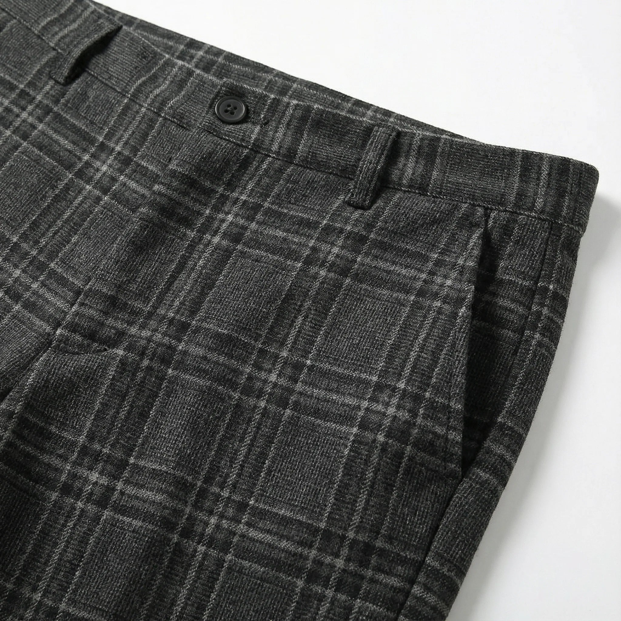 Men’s Slim-Fit Pants – Check Pattern, Ankle-Length Design