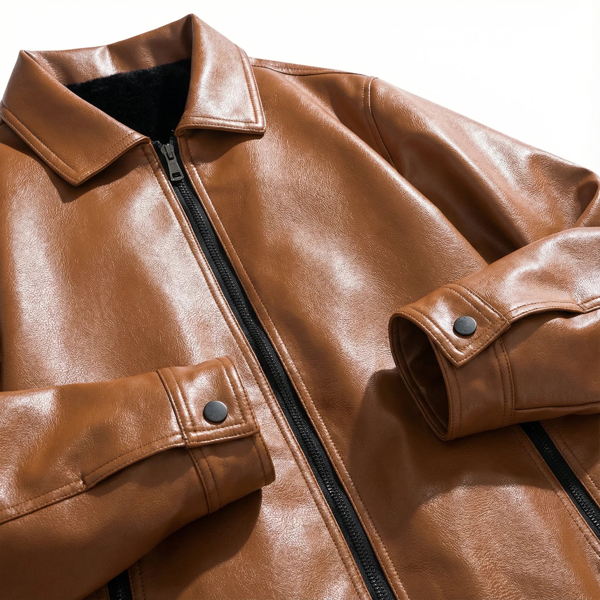 Men’s Zip-Up Jacket – Collared Design, Long Sleeves