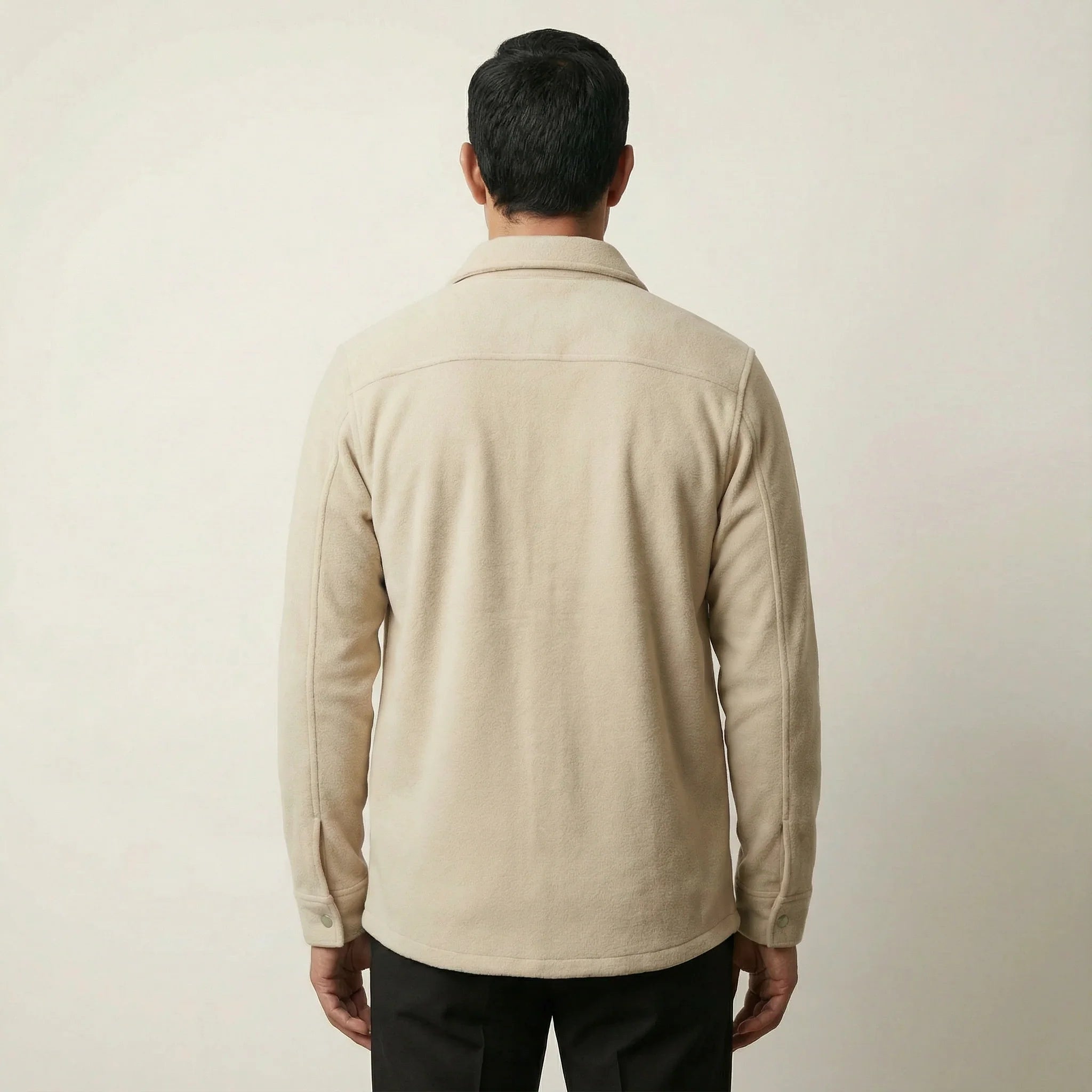 Men’s Button-Front Jacket – Chest Flap Pockets, Long Sleeve Design