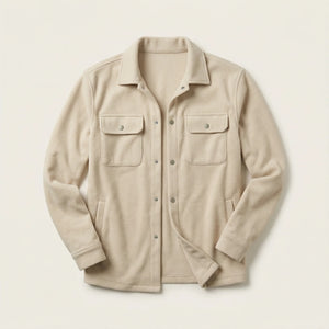 Men’s Button-Front Jacket – Chest Flap Pockets, Long Sleeve Design