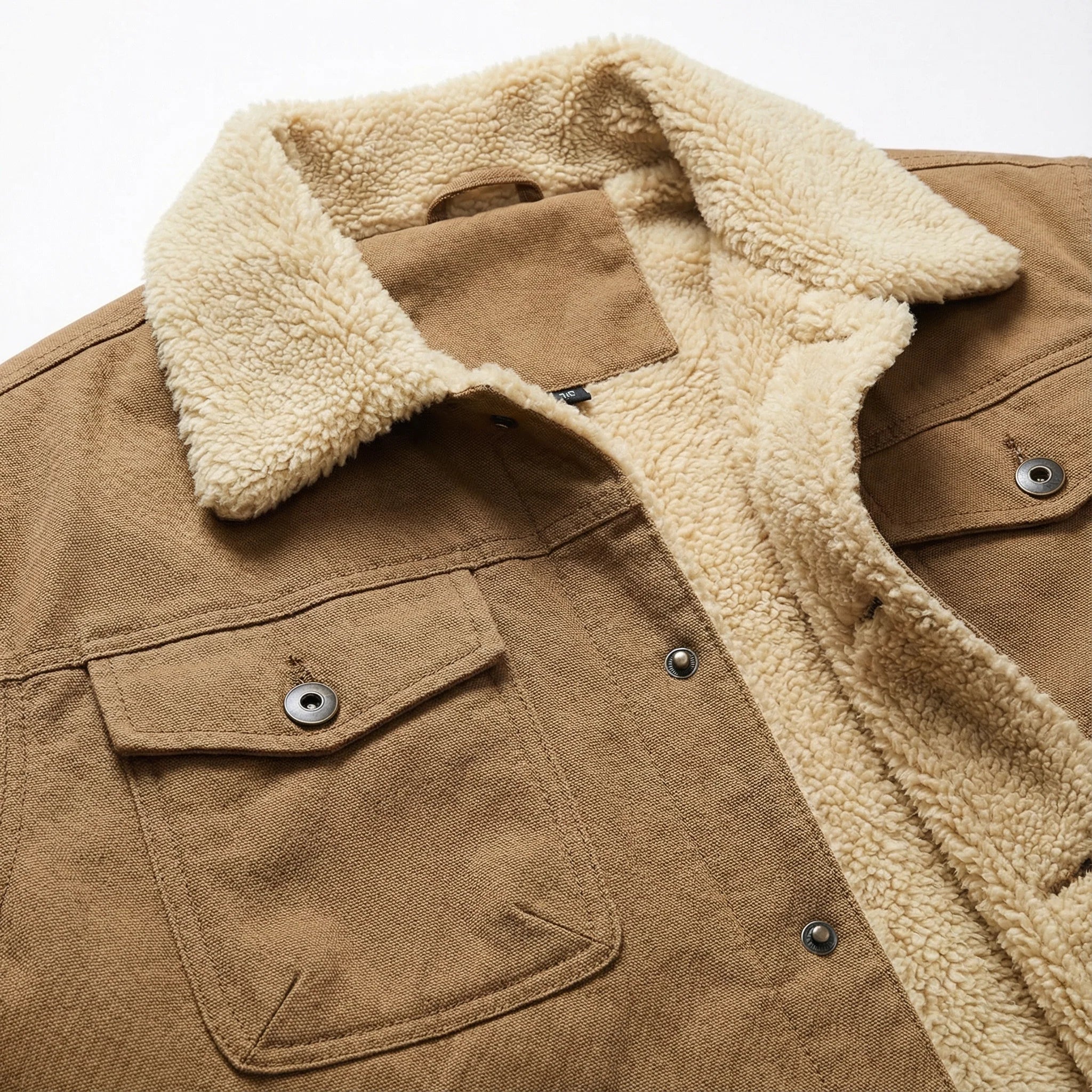 Men’s Button-Front Jacket – Collared Design, Long Sleeves