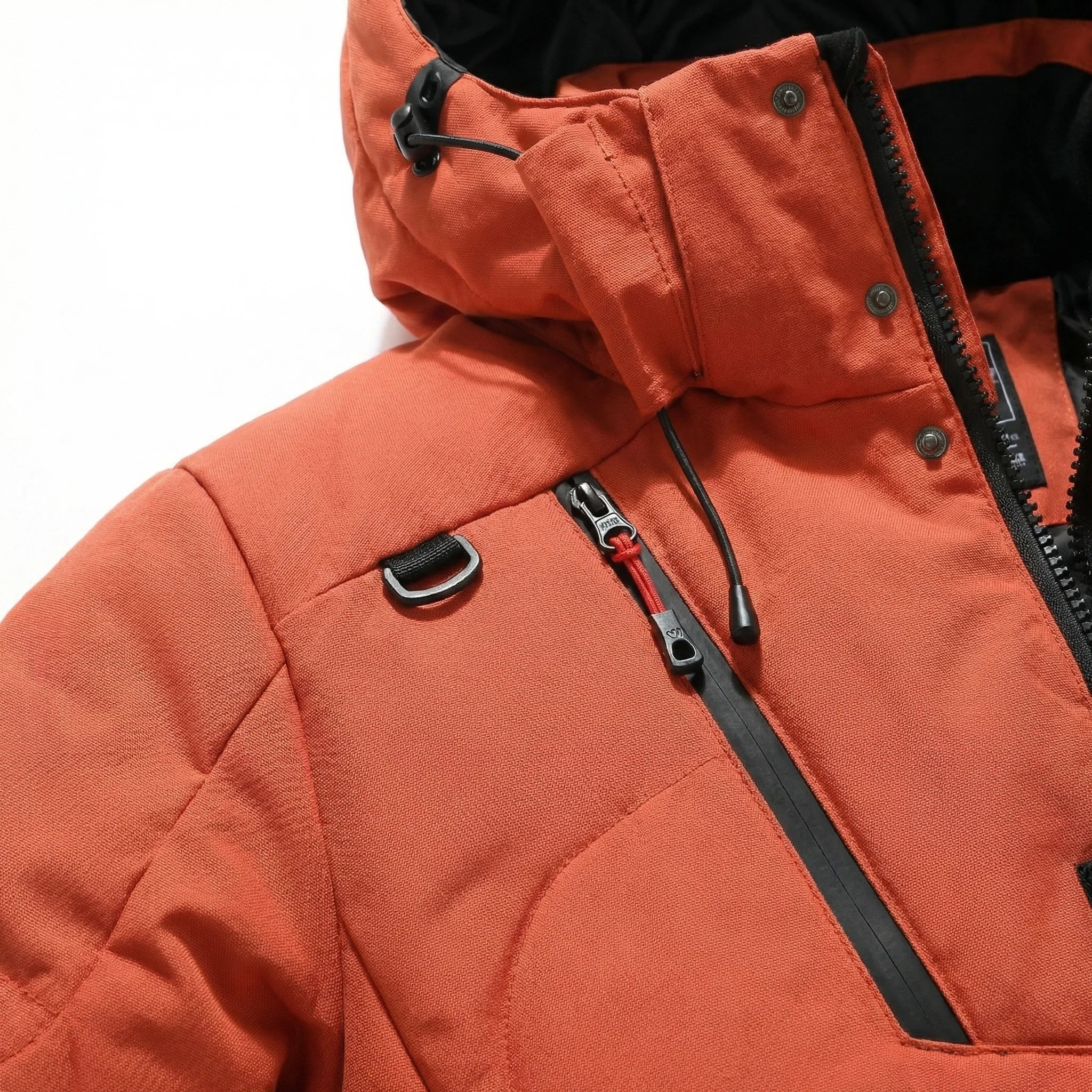 Men’s Hooded Puffer Jacket – Zipper Closure Design