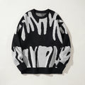 Men’s Knit Sweater – Crew Neck, Long Sleeve, Two-Tone Pattern
