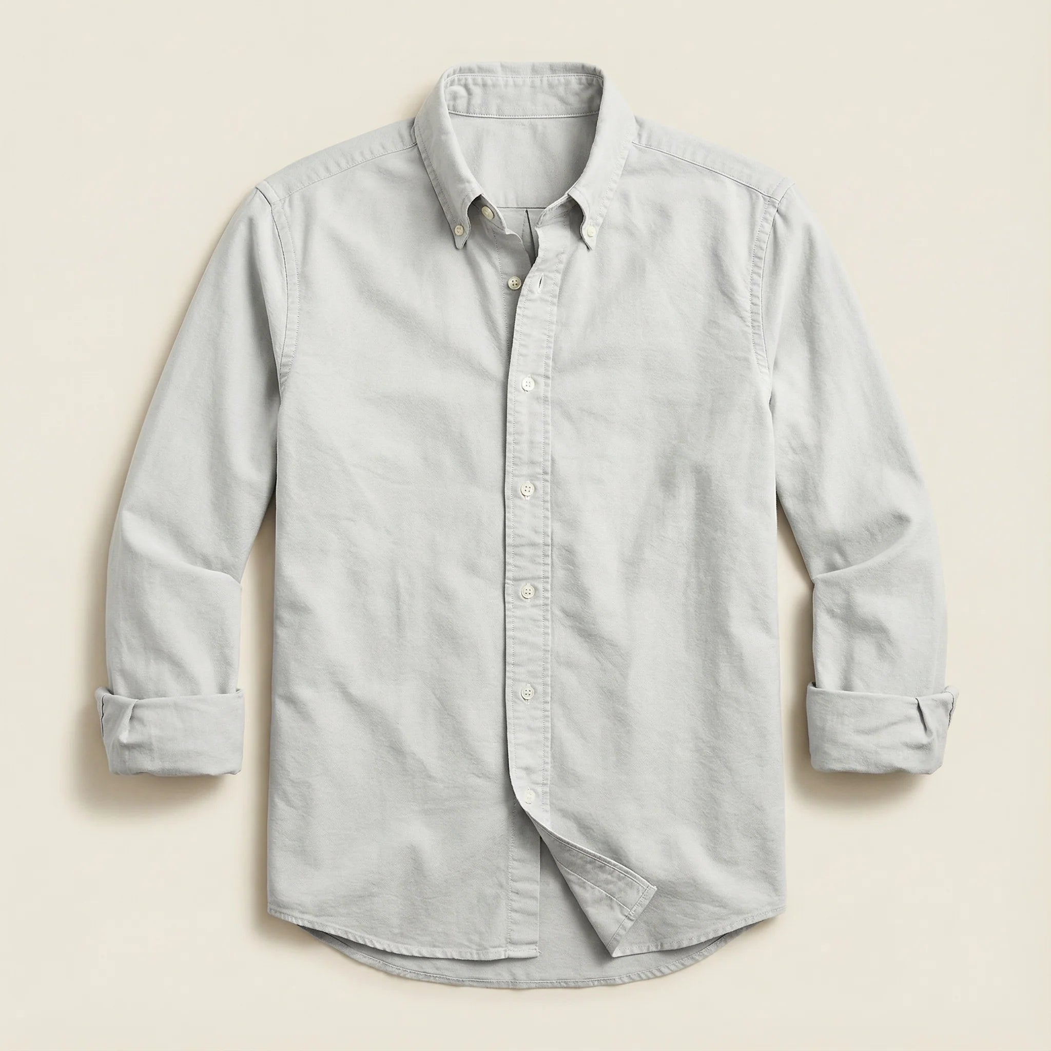 Men’s Long-Sleeve Button-Down Shirt – Classic Fit, Button Collar Design