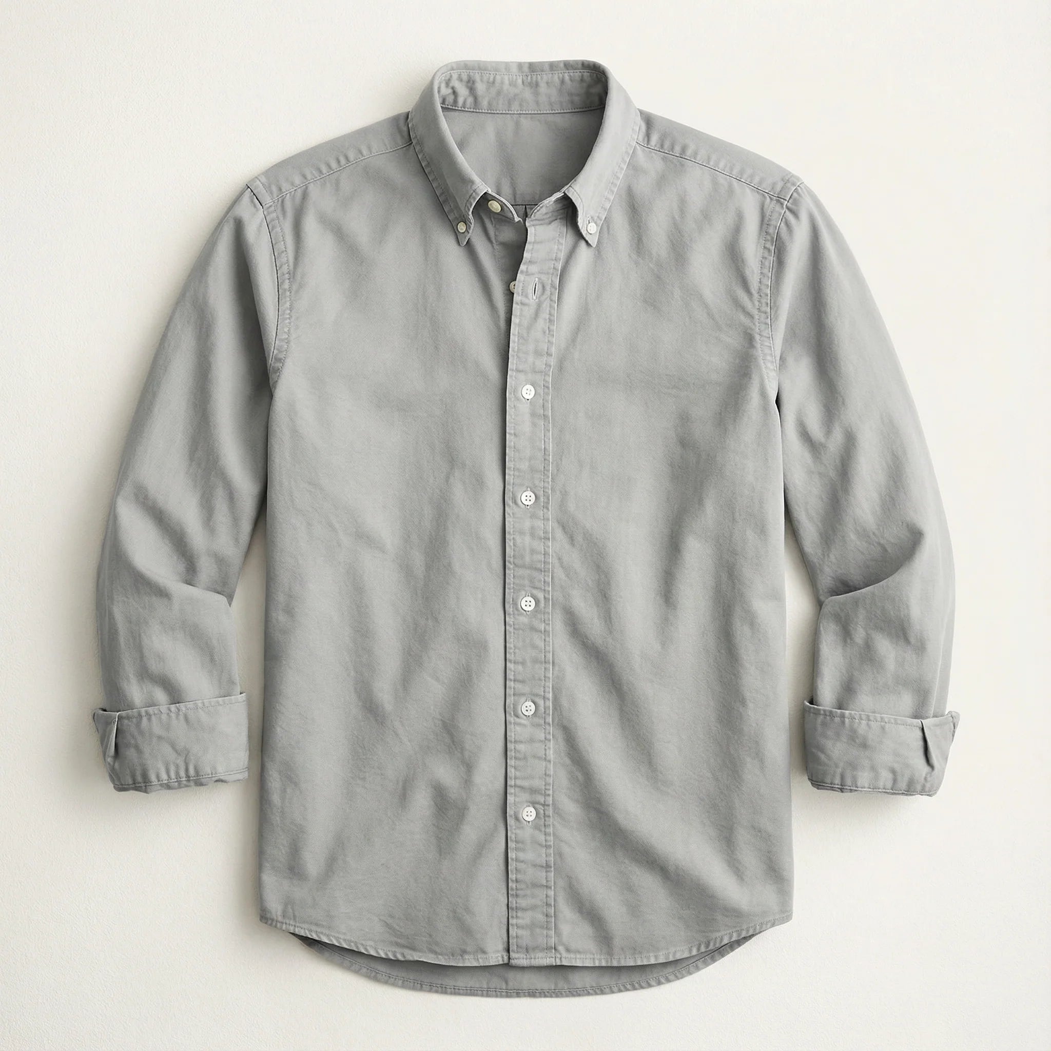 Men’s Long-Sleeve Button-Down Shirt – Classic Fit, Button Collar Design