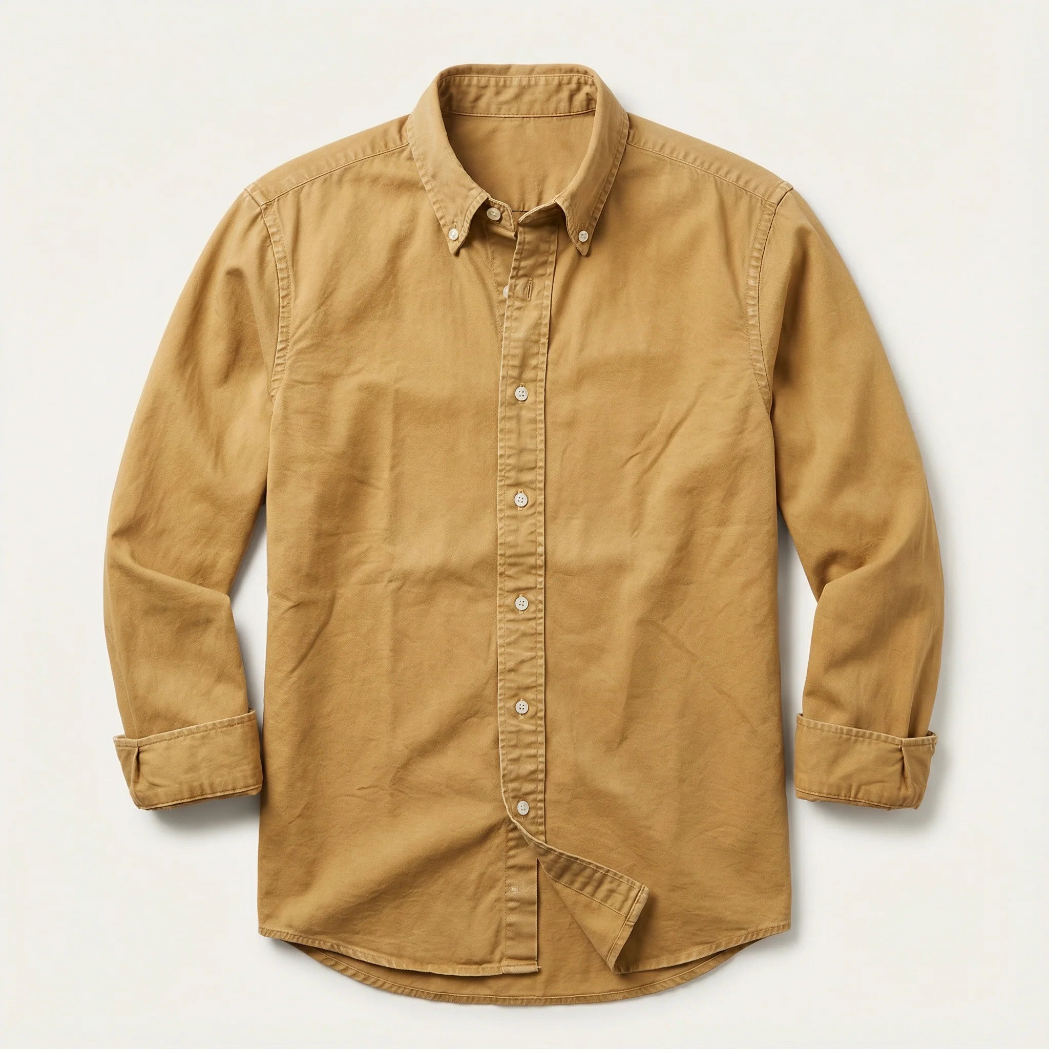 Men’s Long-Sleeve Button-Down Shirt – Classic Fit, Button Collar Design