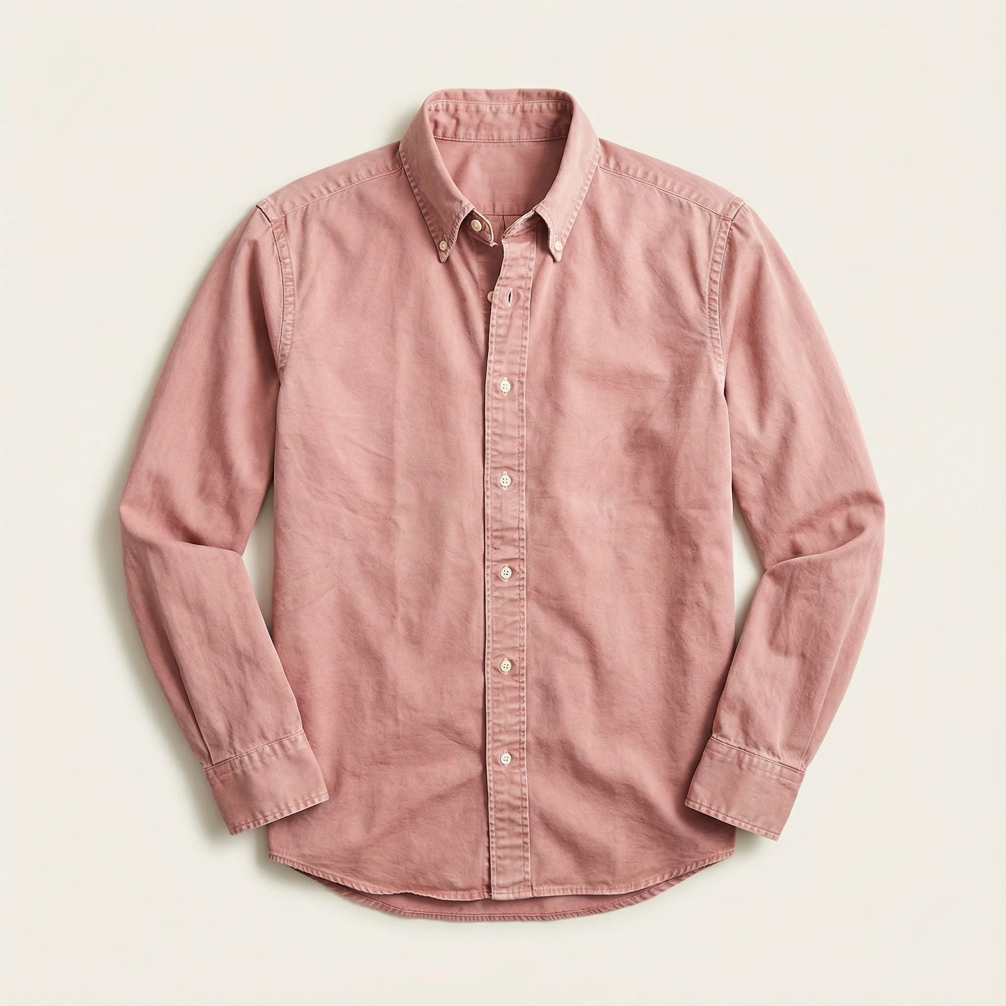 Men’s Long-Sleeve Button-Down Shirt – Classic Fit, Button Collar Design
