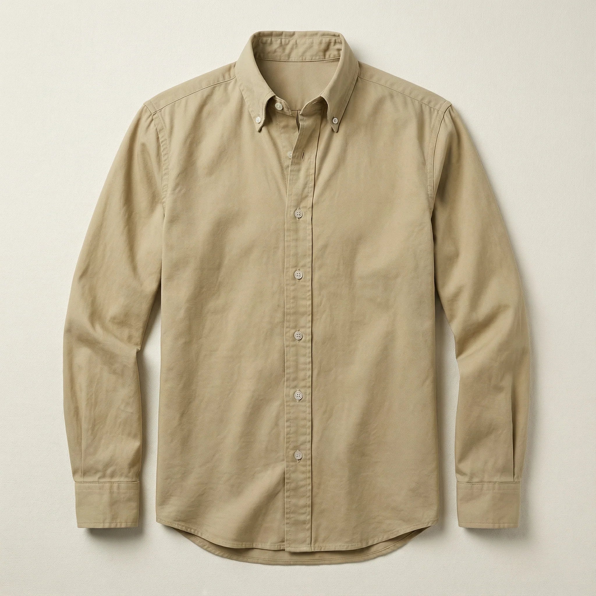 Men’s Long-Sleeve Button-Down Shirt – Classic Fit, Button Collar Design