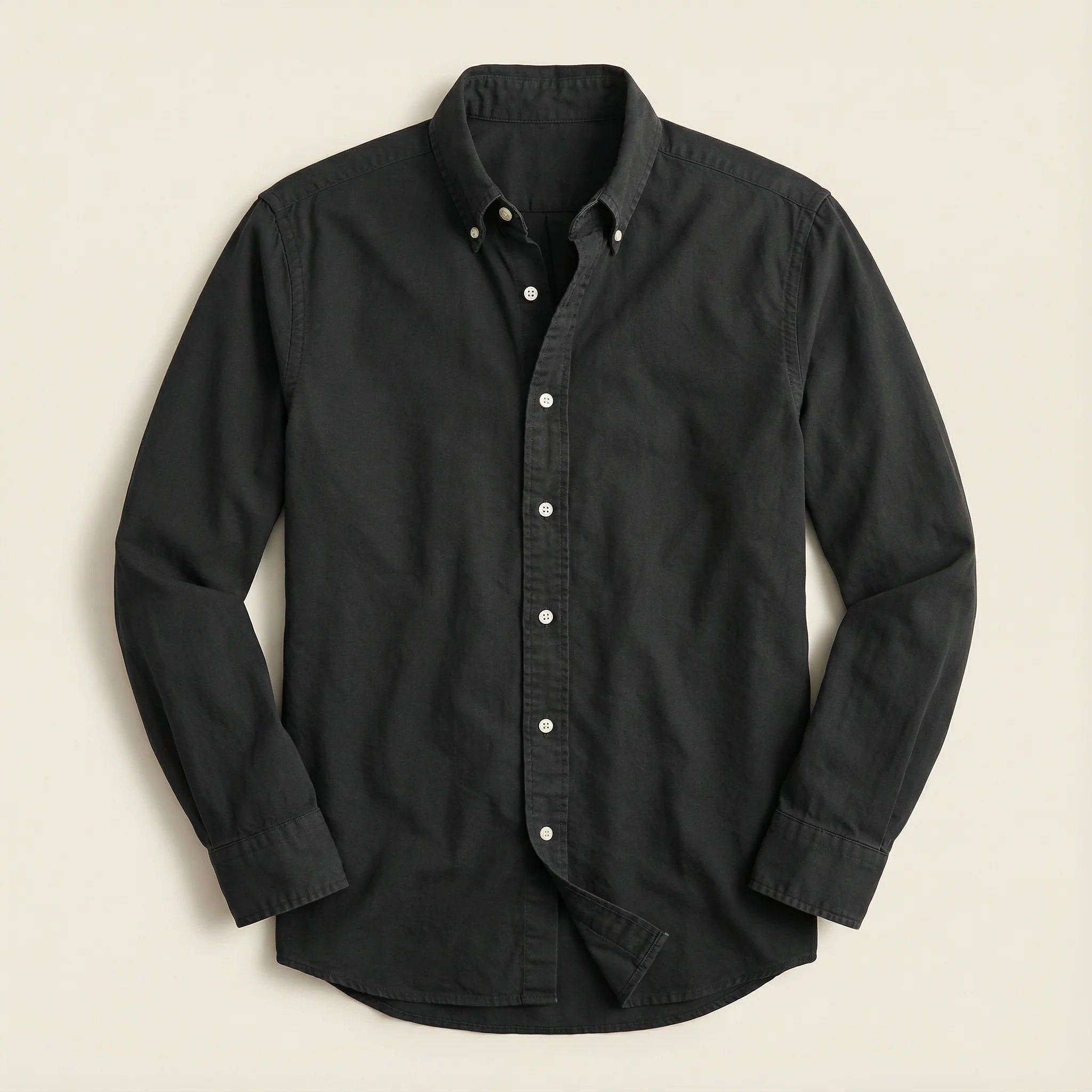 Men’s Long-Sleeve Button-Down Shirt – Classic Fit, Button Collar Design