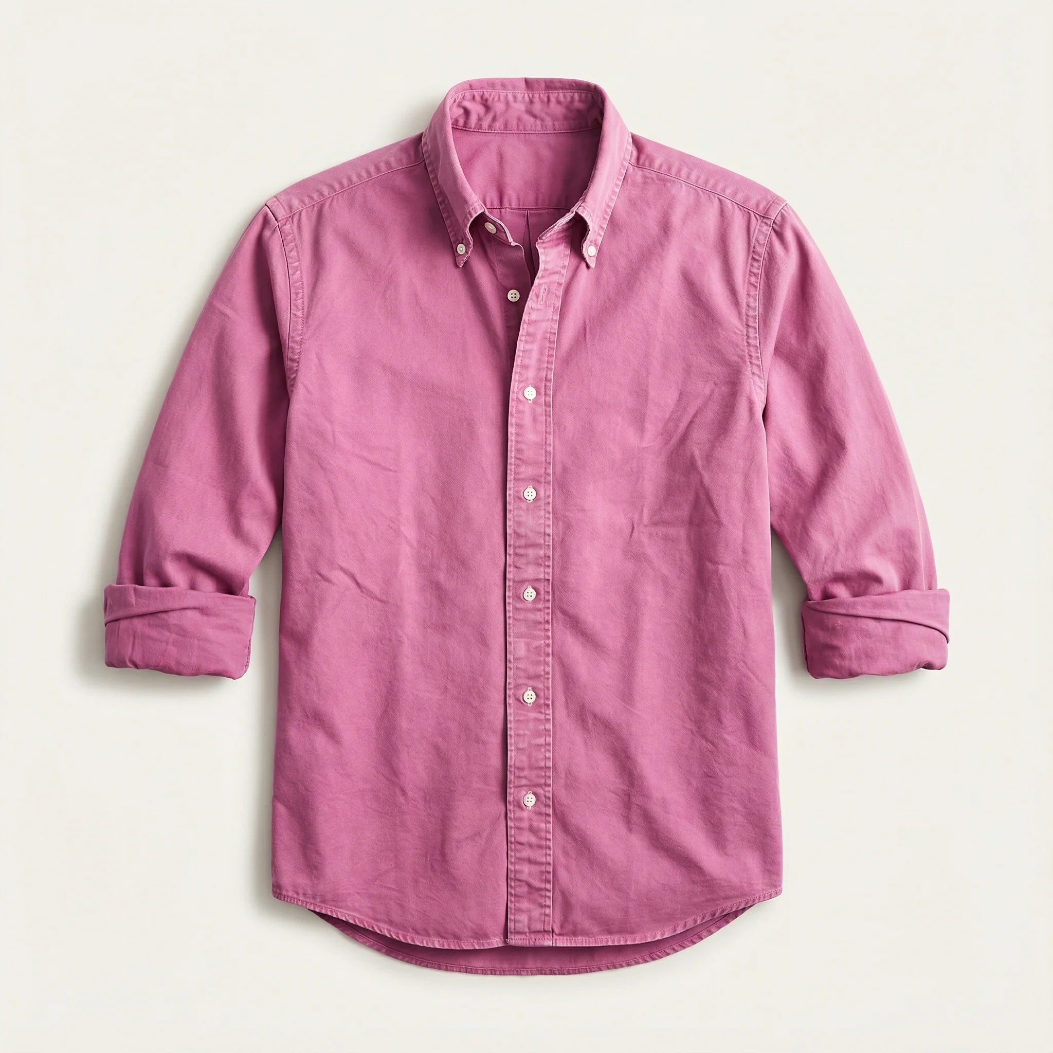 Men’s Long-Sleeve Button-Down Shirt – Classic Fit, Button Collar Design