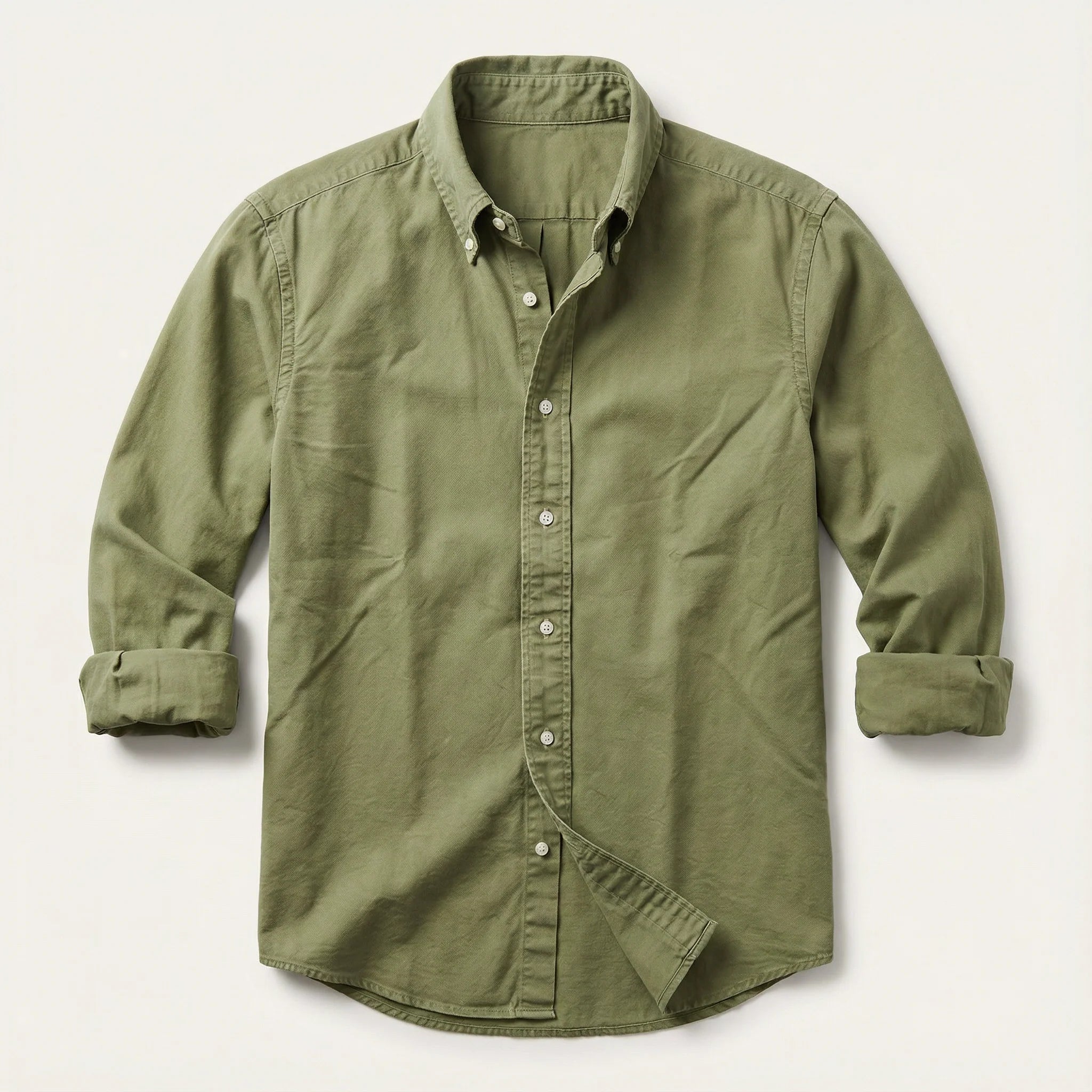 Men’s Long-Sleeve Button-Down Shirt – Classic Fit, Button Collar Design